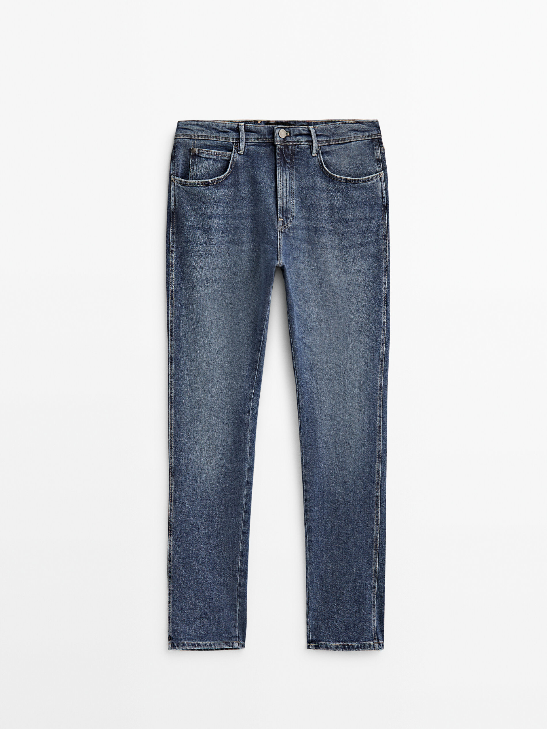 Pantalón vaquero stone wash tapered fit - INDIGO