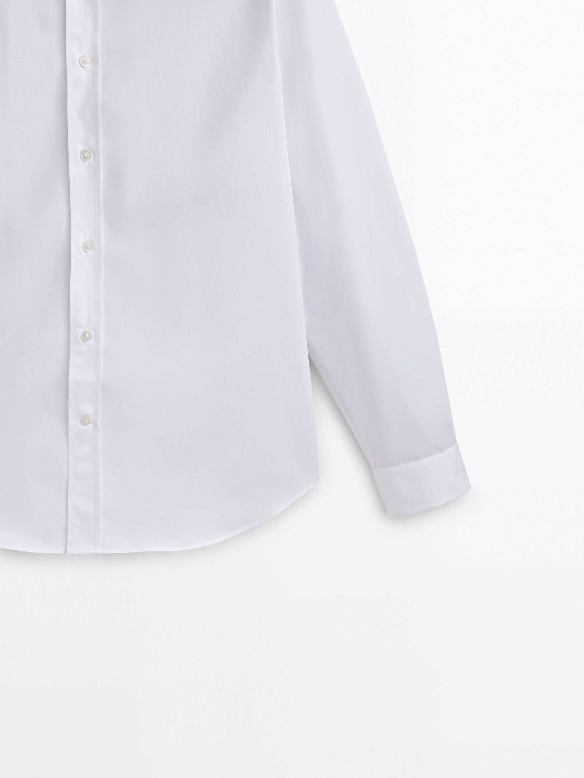 Camisa algodón relaxed fit -Studio - BLANCO