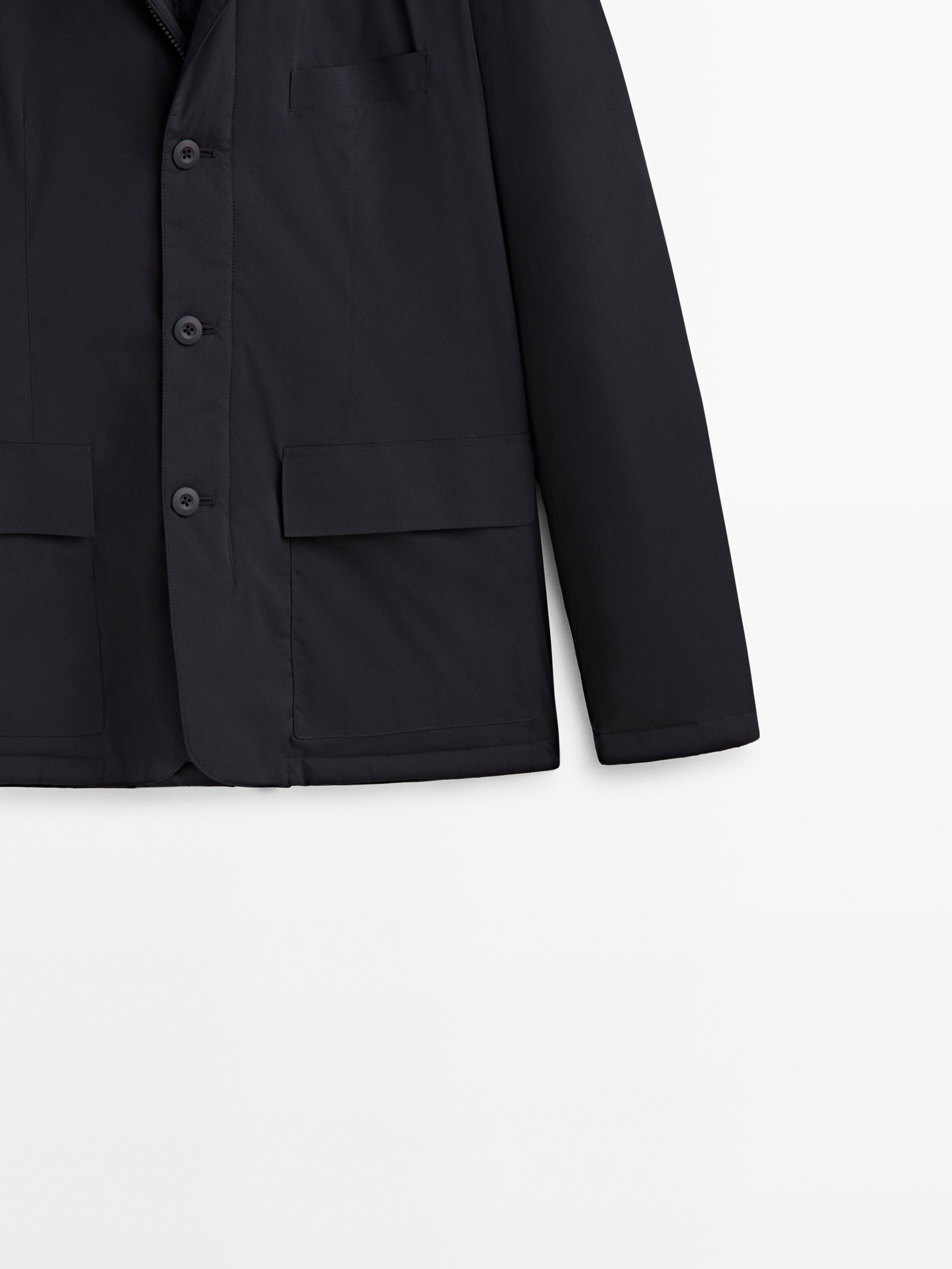 Chaqueta blazer relleno plumón y pluma - AZUL MARINO