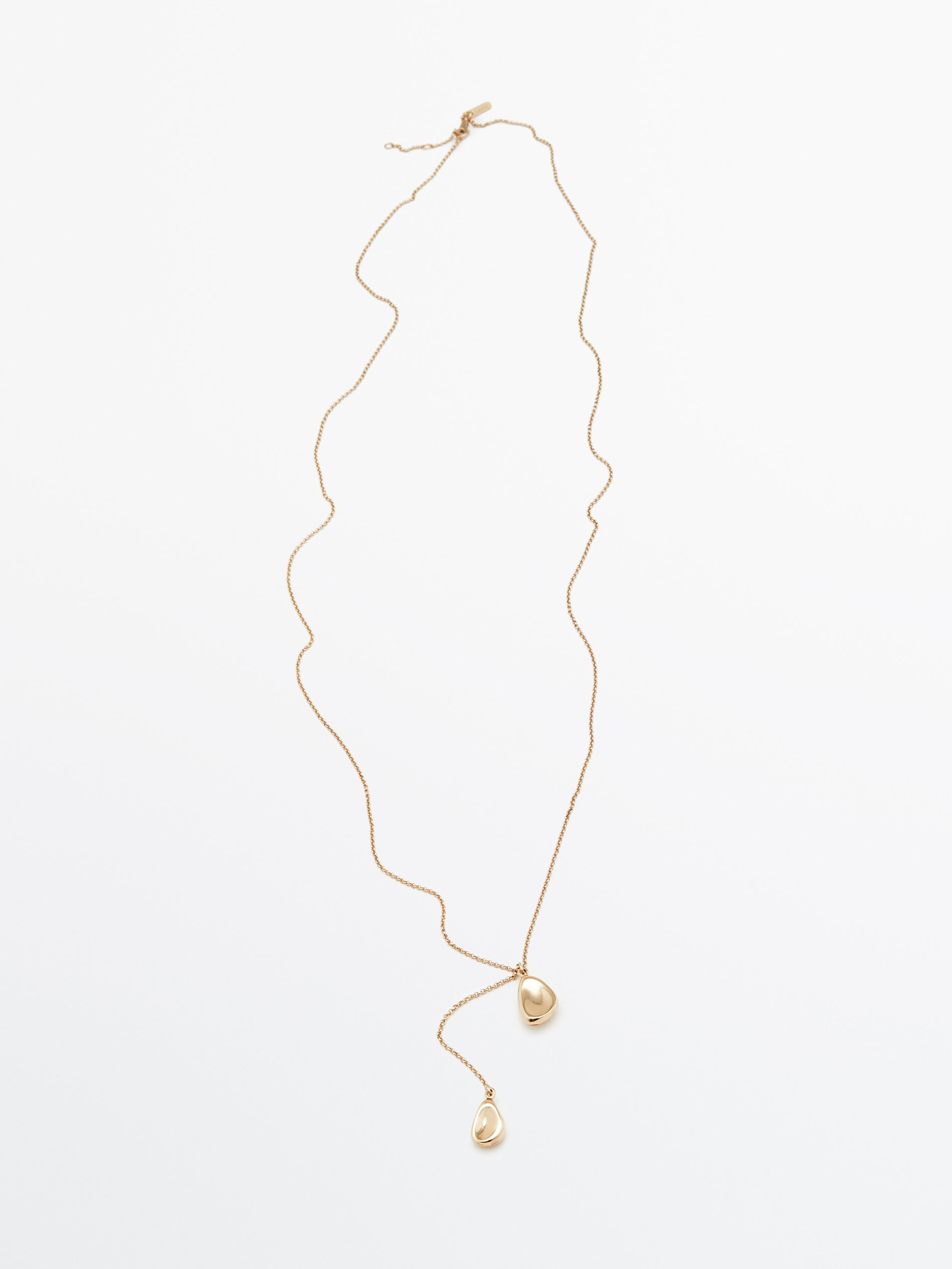 Collar largo piezas ovaladas - DORADO