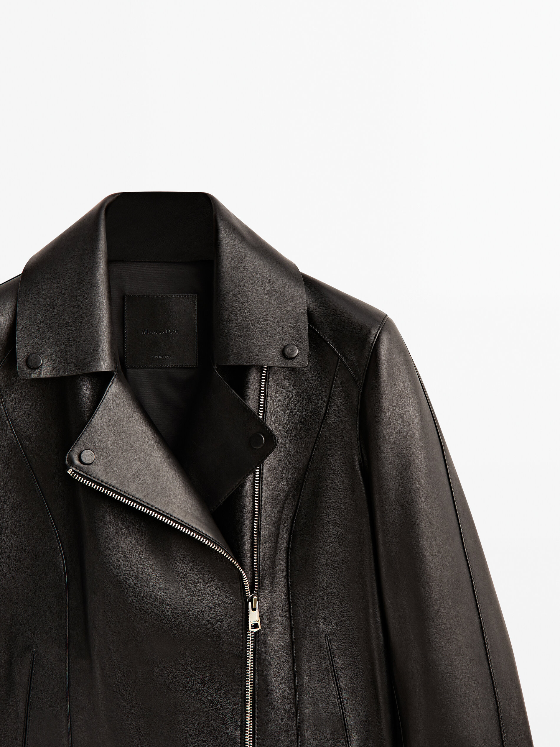 Chaqueta biker piel napa - NEGRO