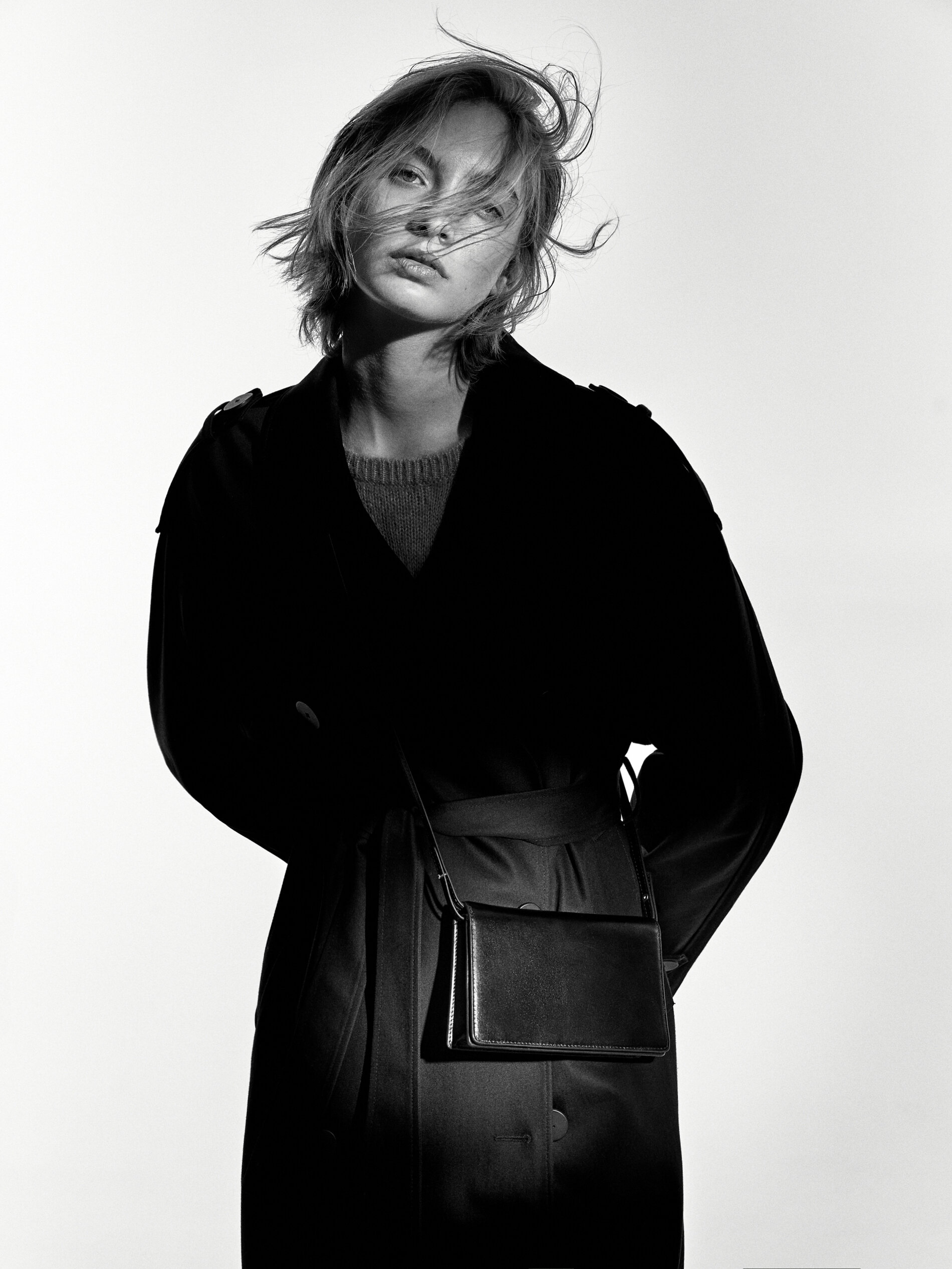 Bolso piel napa asa piezas articuladas - NEGRO