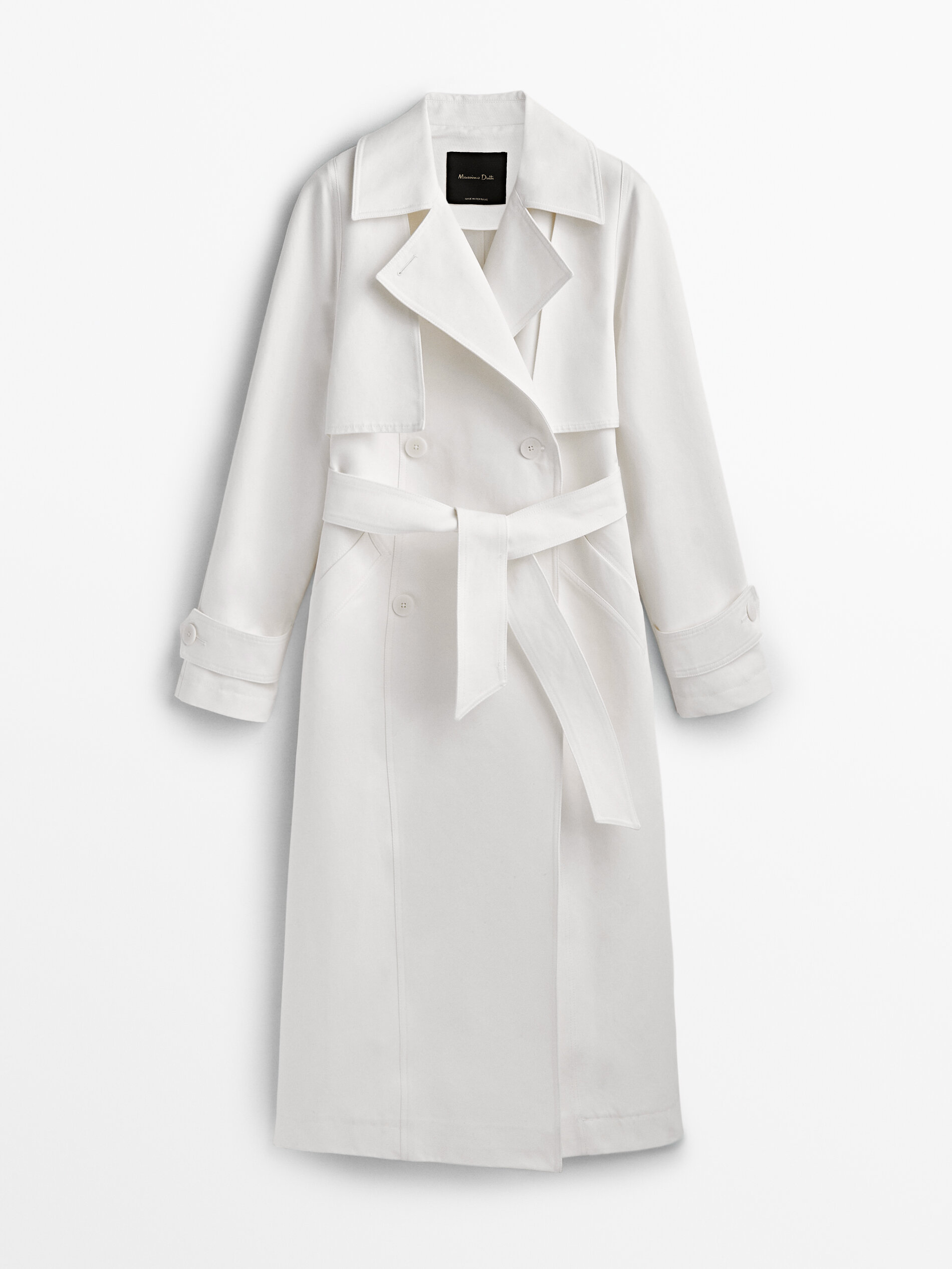 Chaqueta trench doble tejido - CRUDO