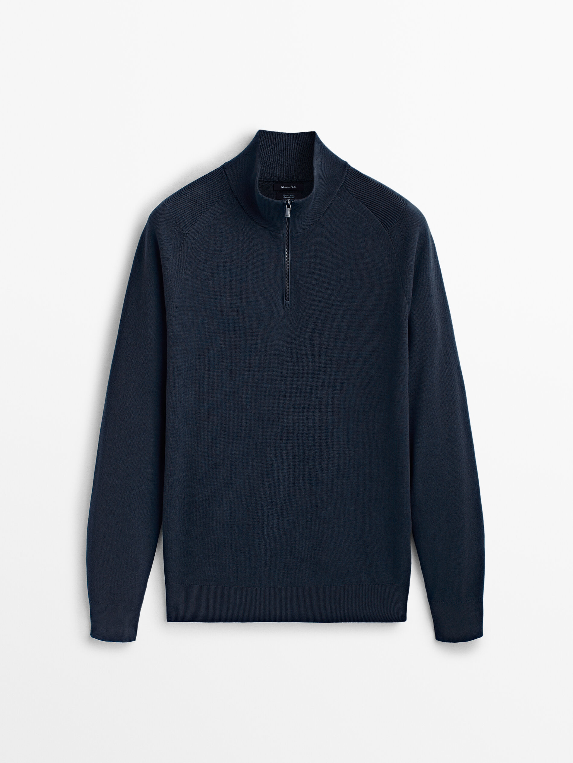 Jersey cuello mock cremallera - AZUL MARINO