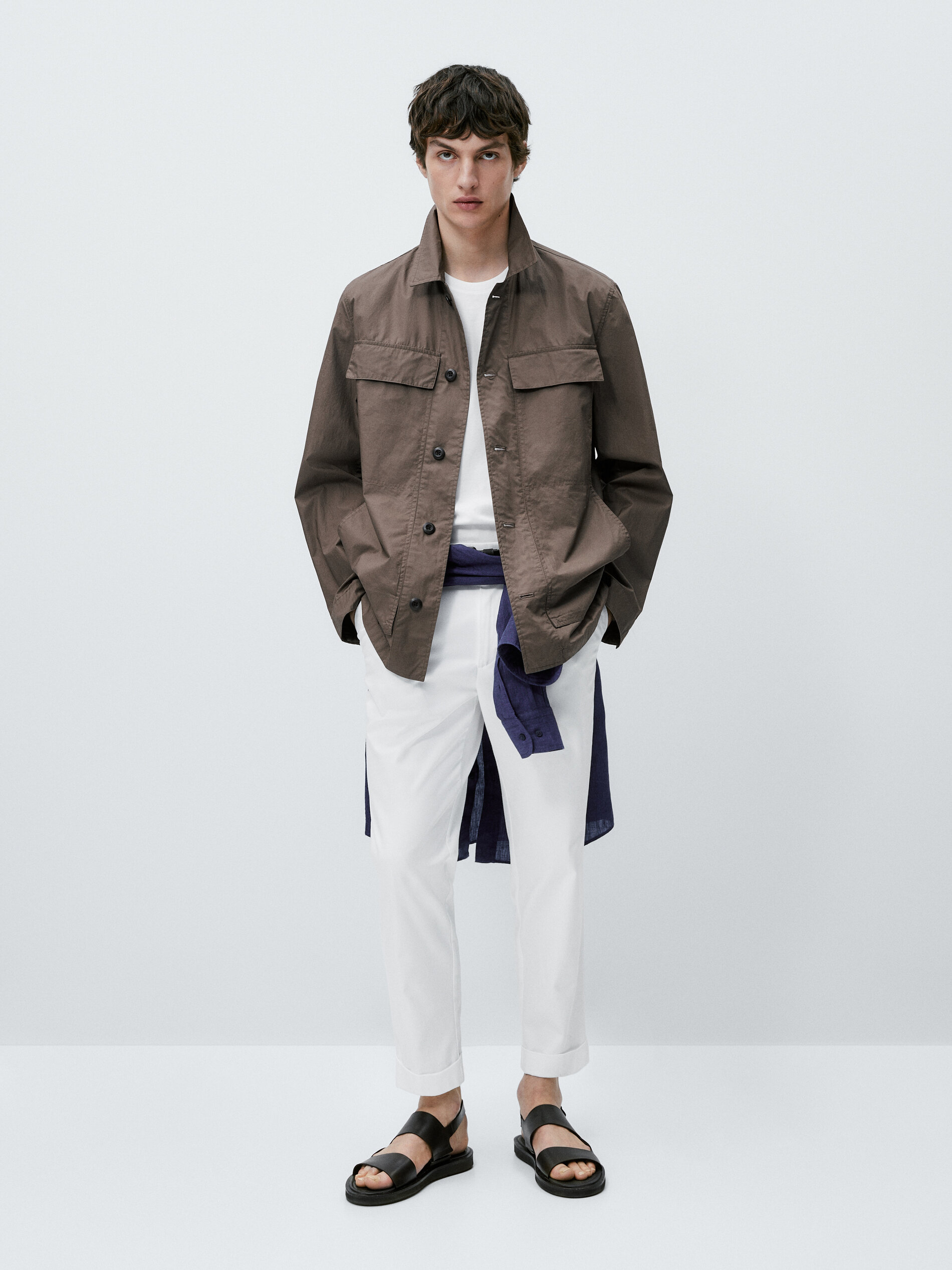 Sobrecamisa técnica bolsillos - MARRÓN