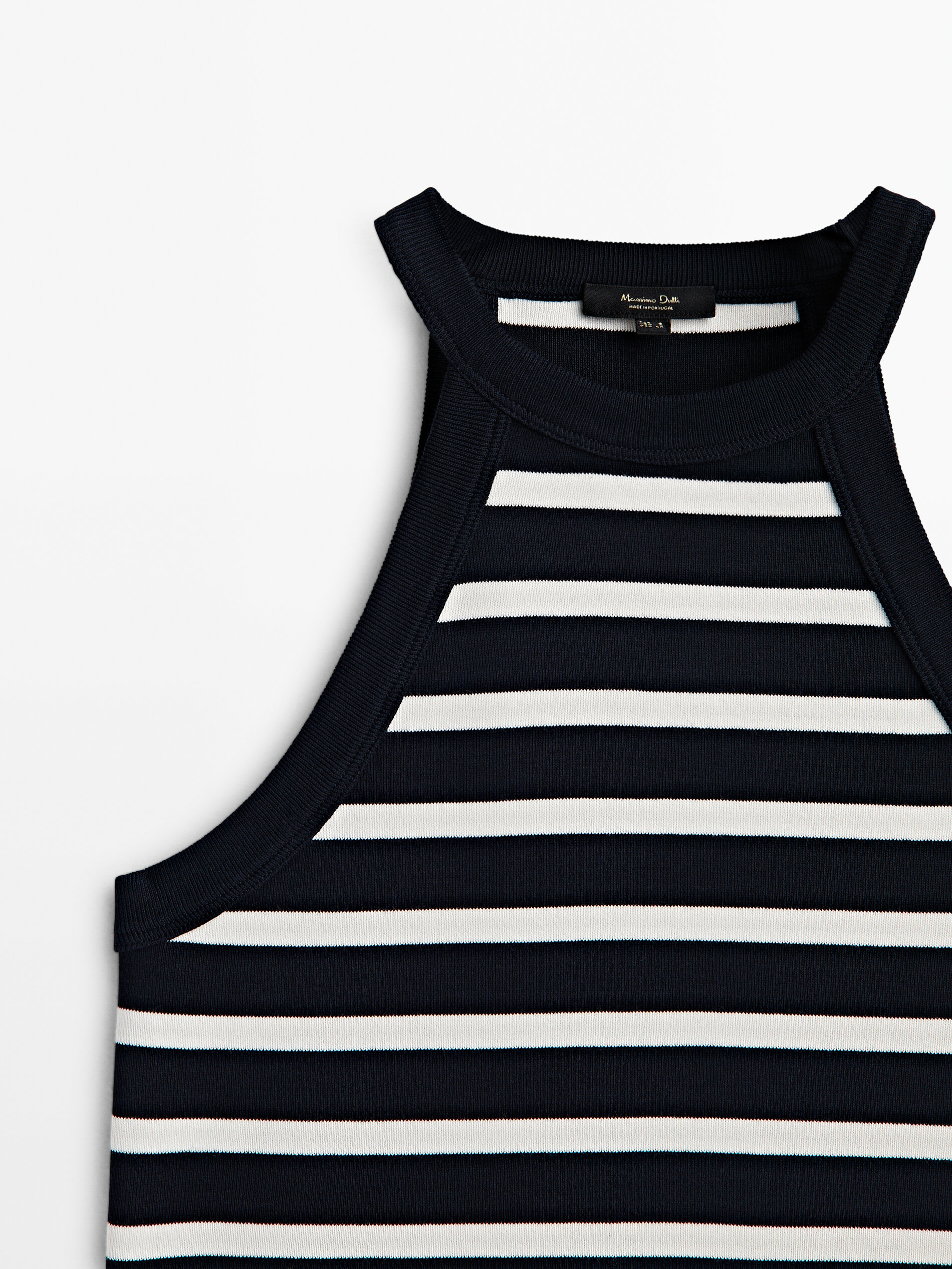 Top crop halter rayas - AZUL MARINO