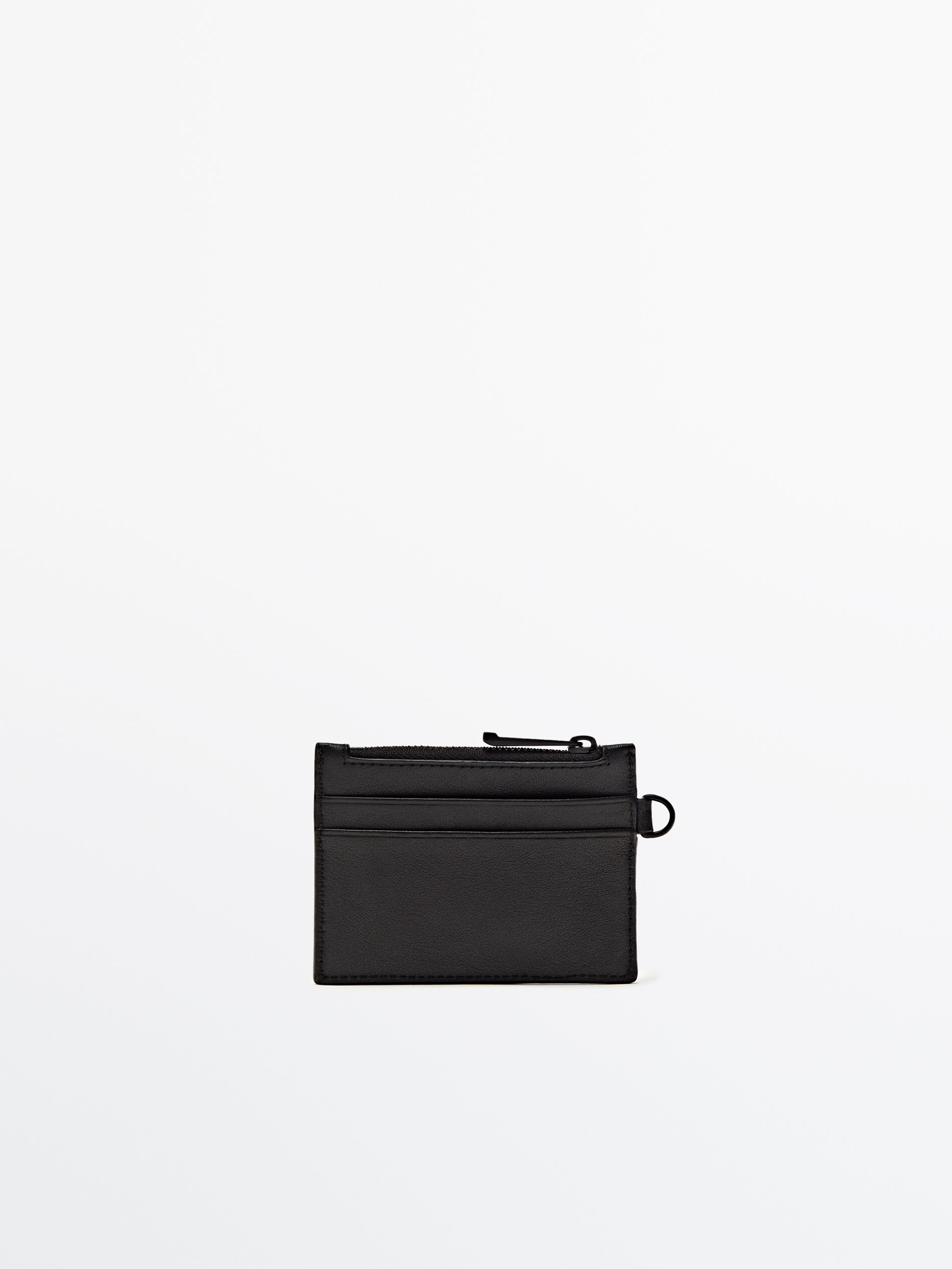 Tarjetero piel con correa - NEGRO