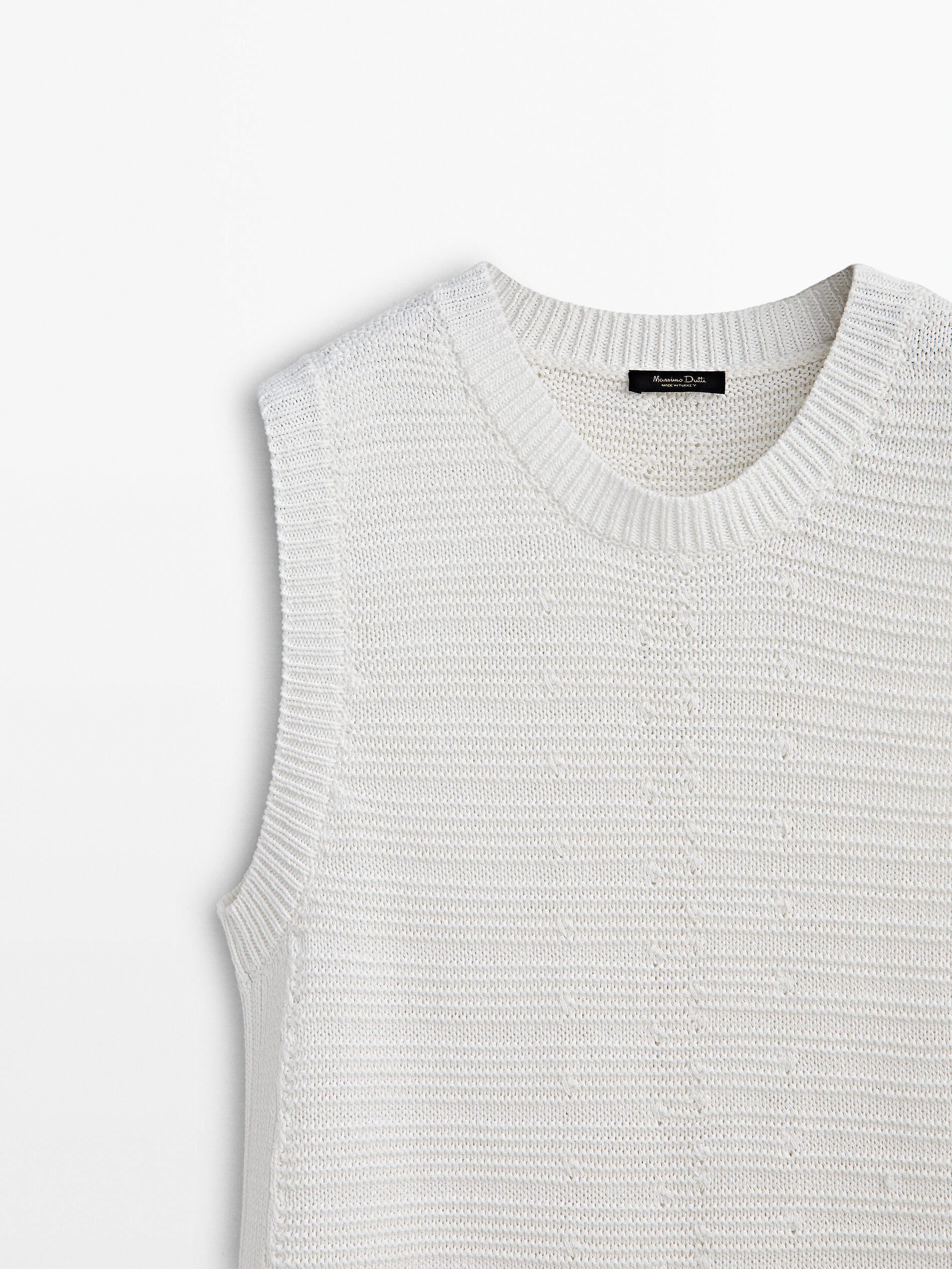 Túnica punto estructura aberturas - BLANCO