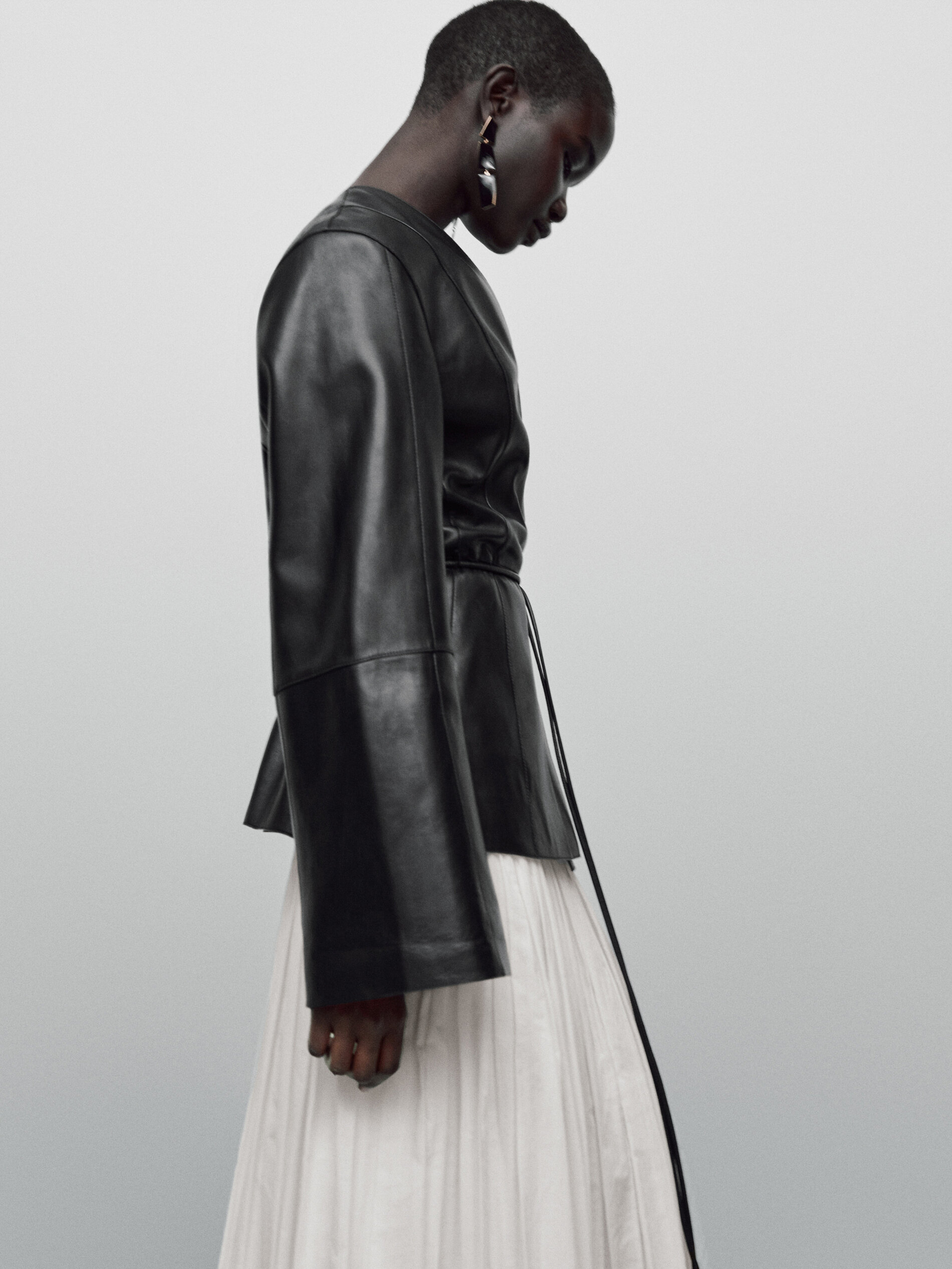 Chaqueta piel napa cordón Limited edition - NEGRO