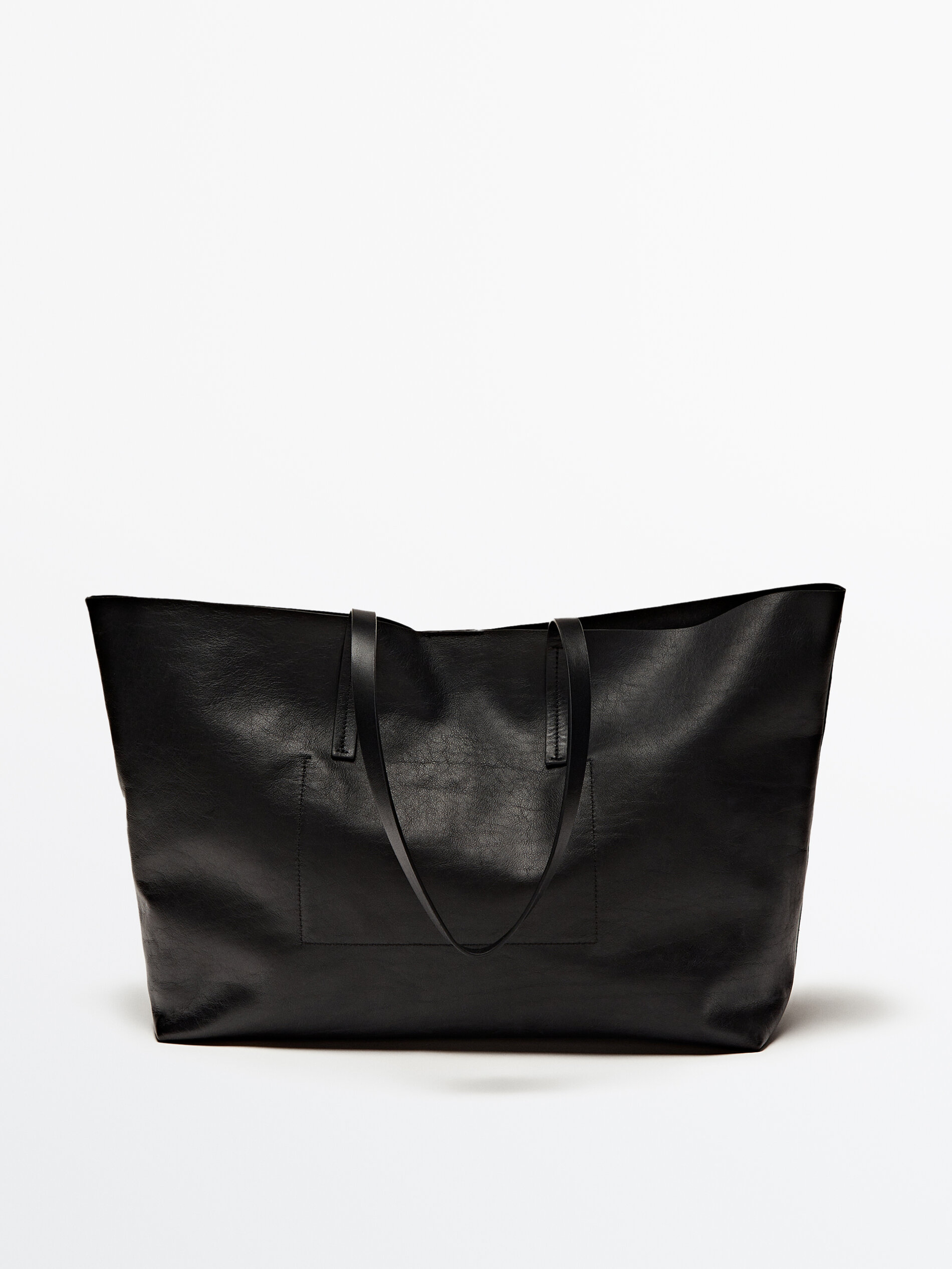 Bolso shopper piel napa - NEGRO