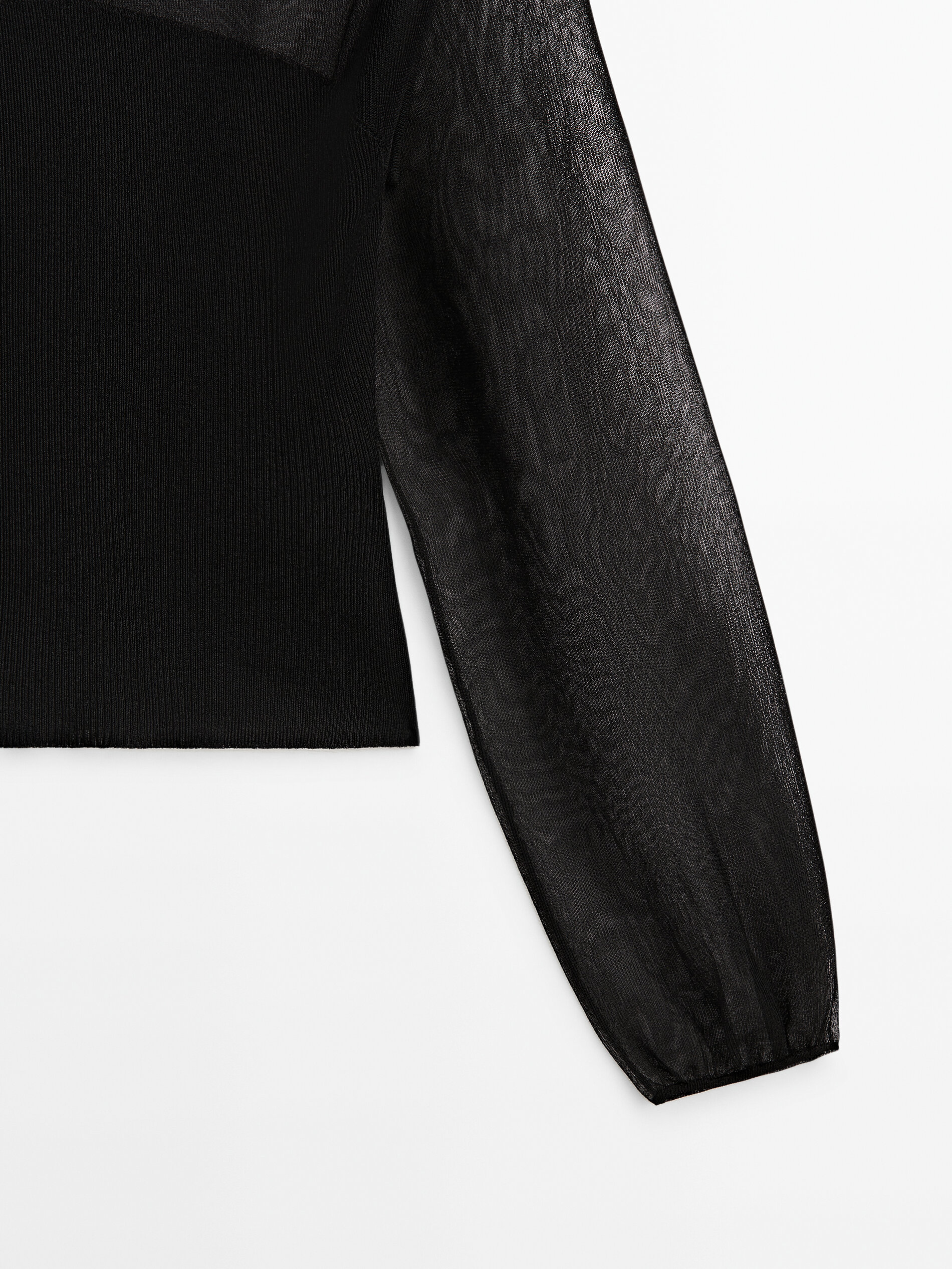 Jersey punto tejido combinado - NEGRO