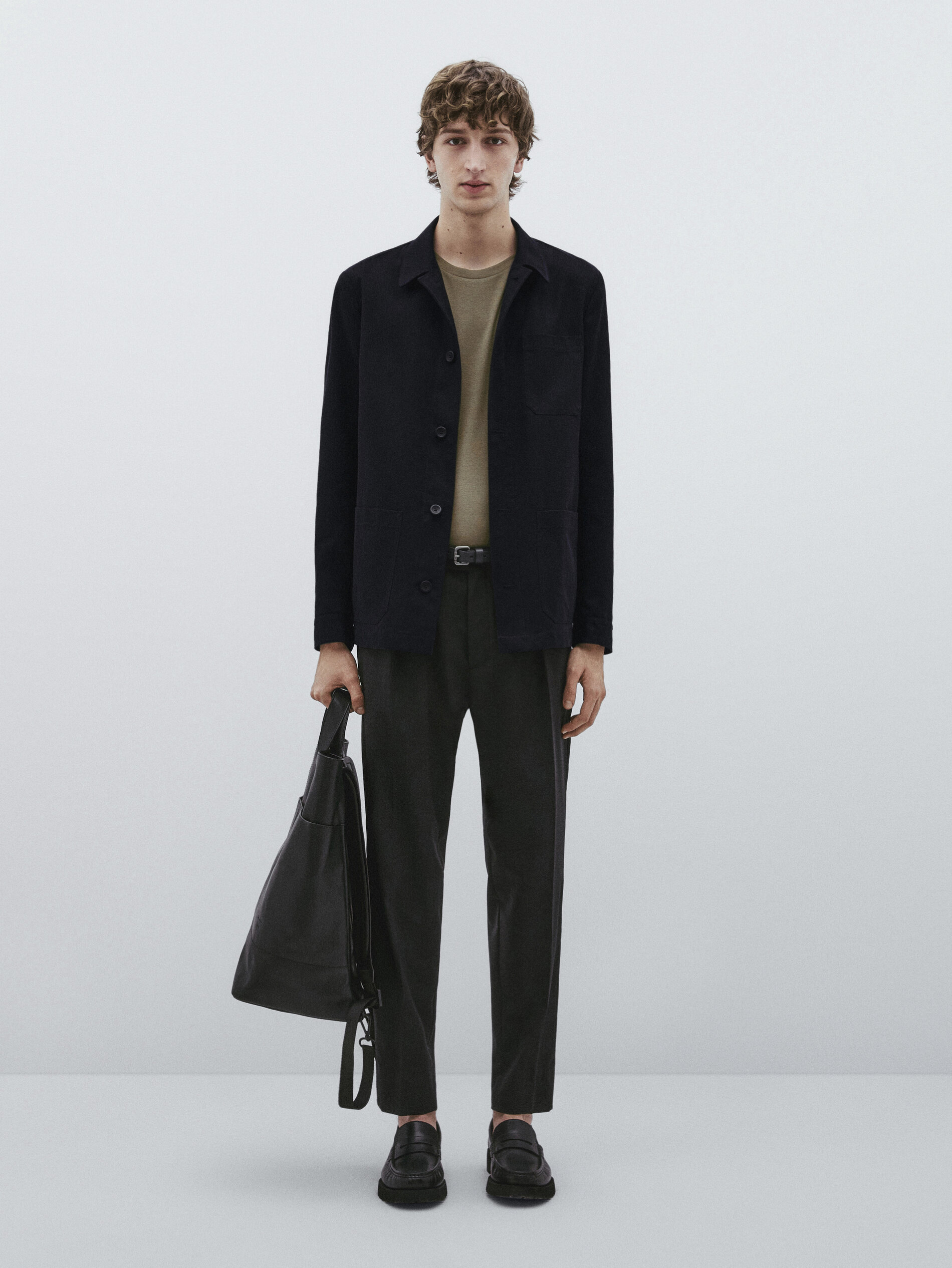 Pantalón pinzas canvas tapered fit -Studio - MARENGO