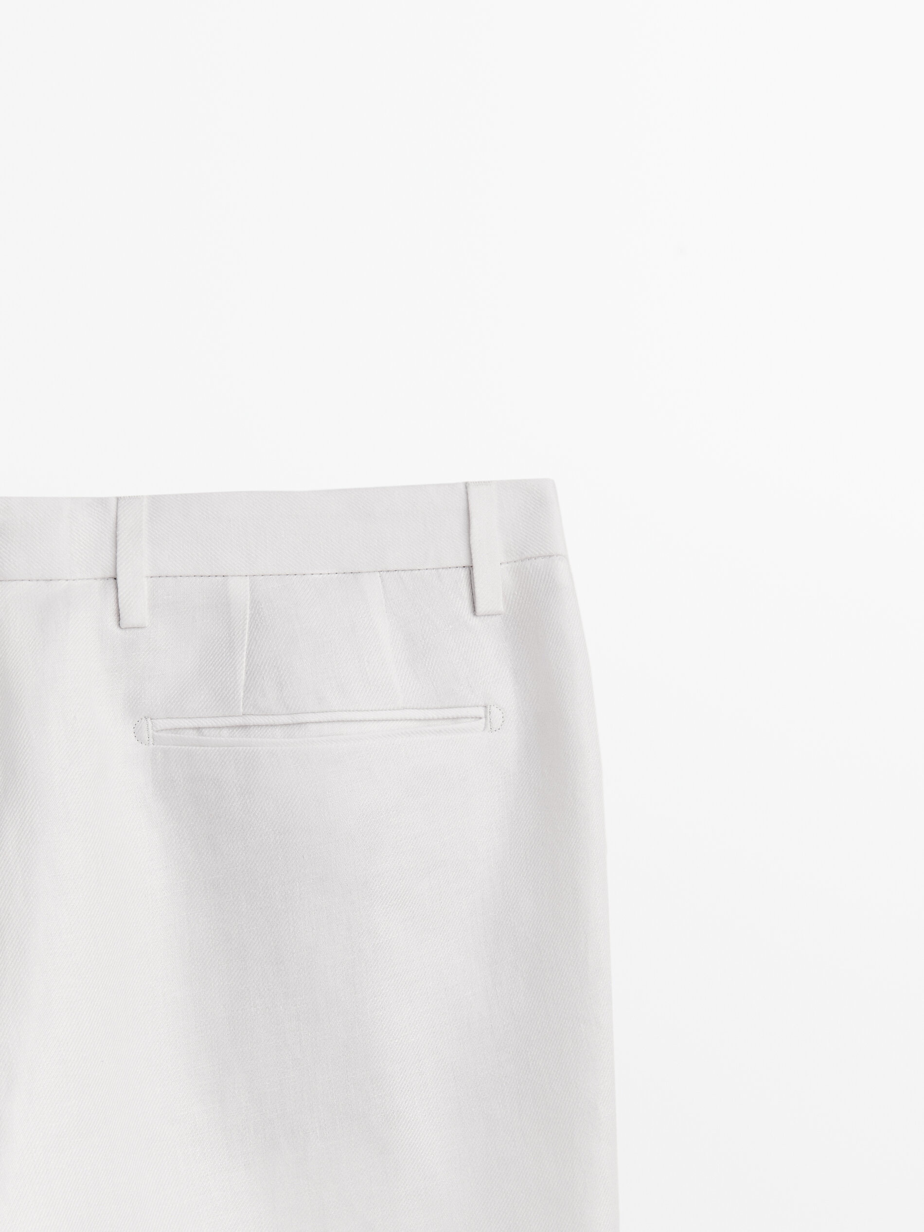 Pantalón traje 100% lino - BLANCO