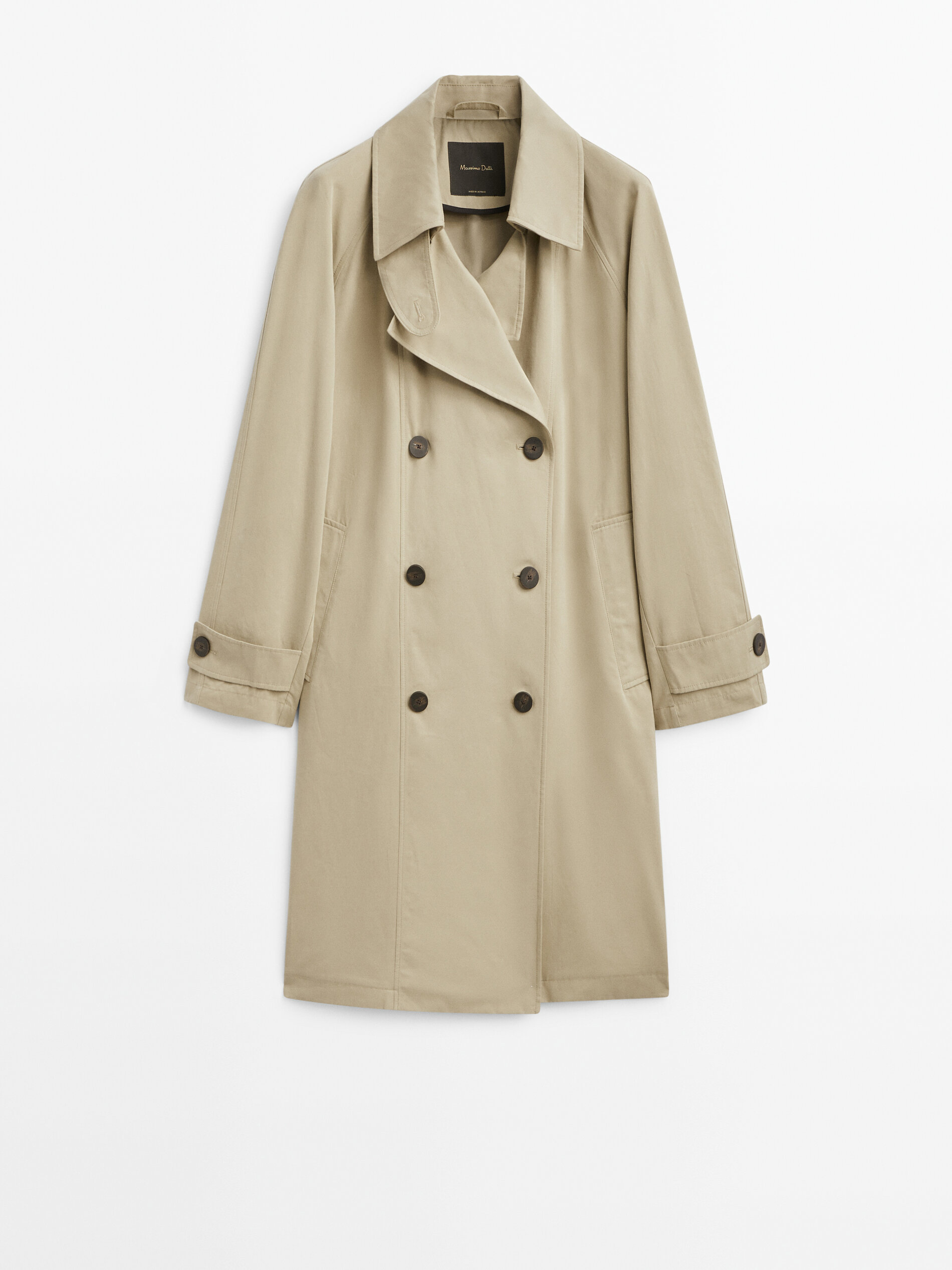 Chaqueta trench con algodón - BEIGE