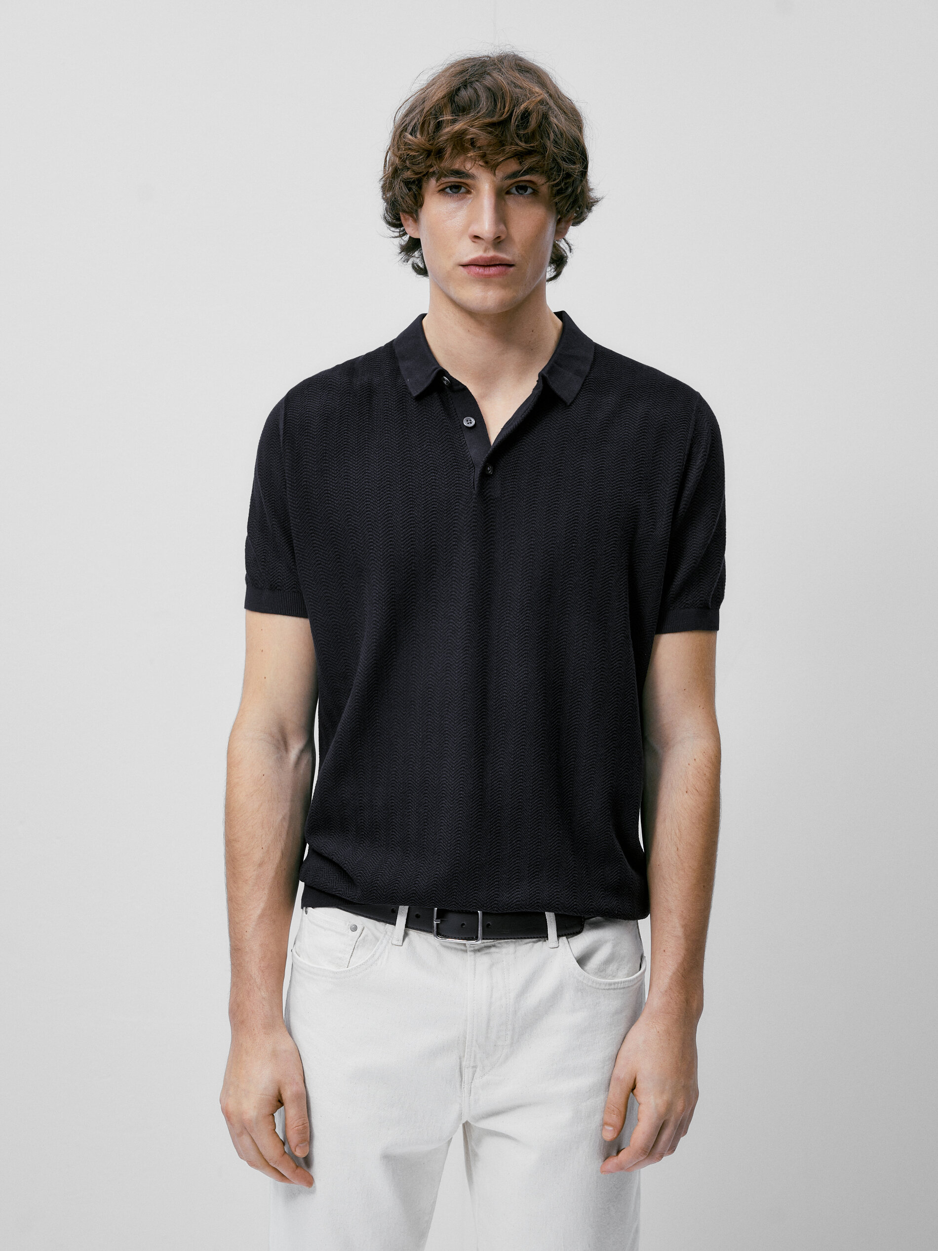 Jersey polo punto espiga algodón - AZUL MARINO