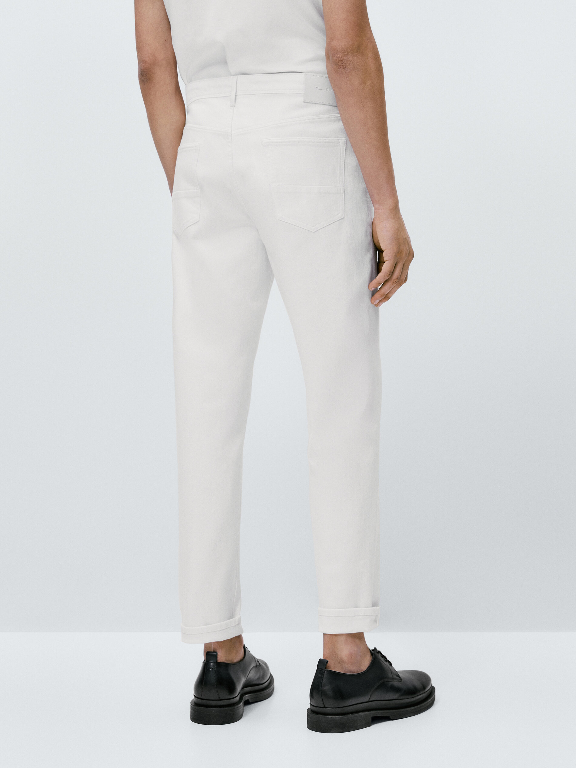 Pantalón vaquero tapered fit - BLANCO