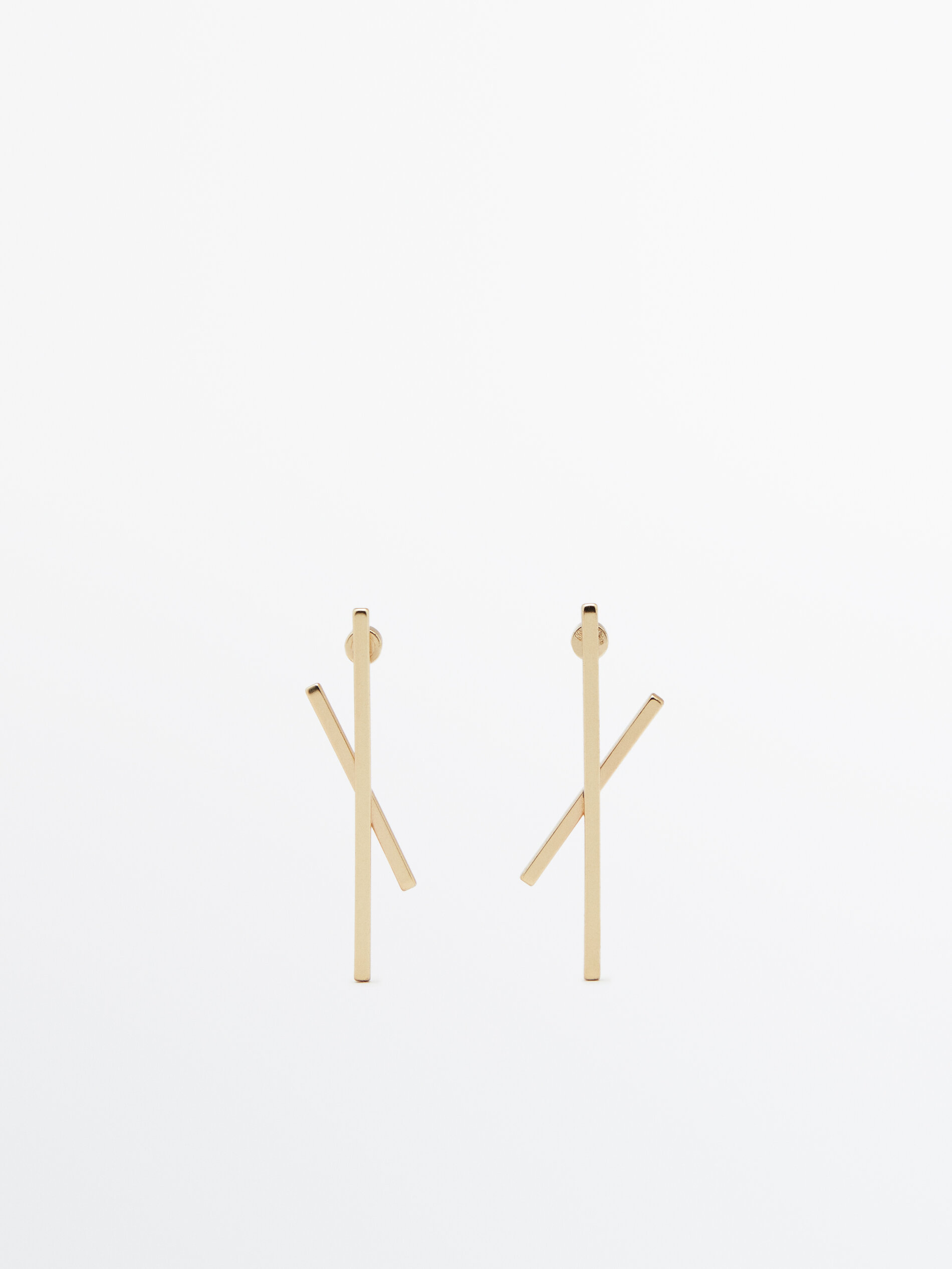 Pendientes asimétricos baño oro - ORO