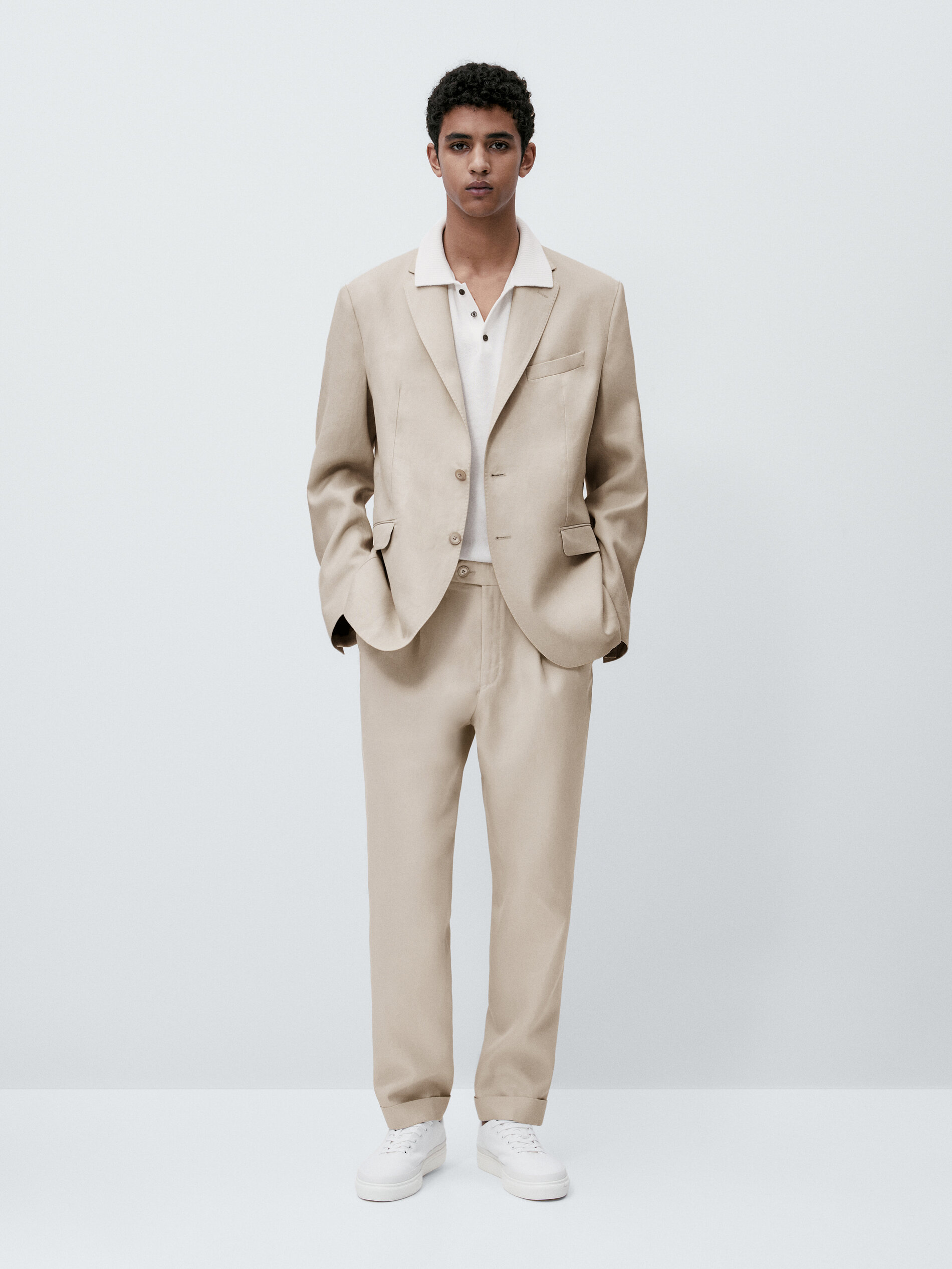 Jersey polo manga corta mezcla algodón - CRUDO