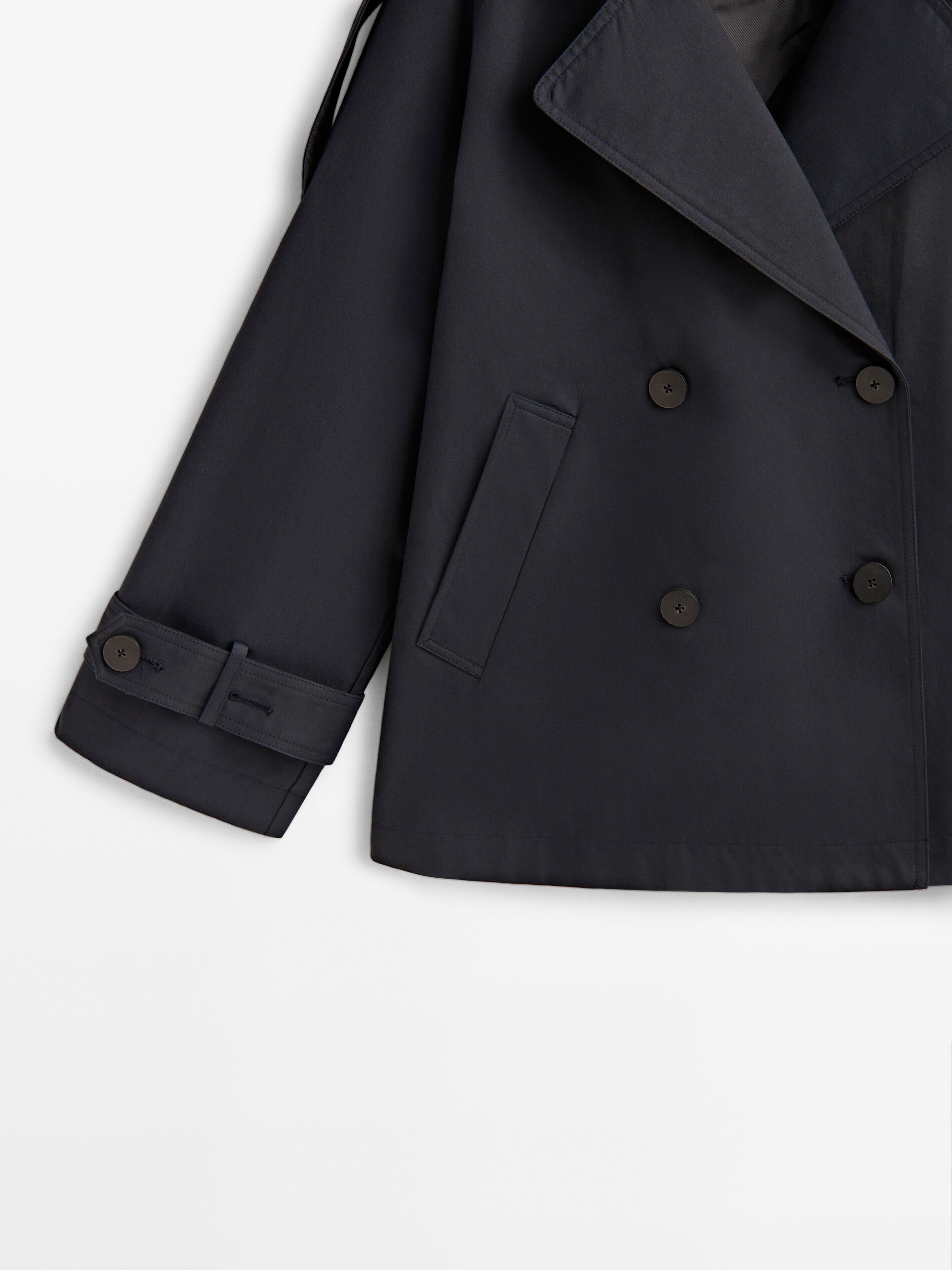 Gabardina corta botones - AZUL MARINO