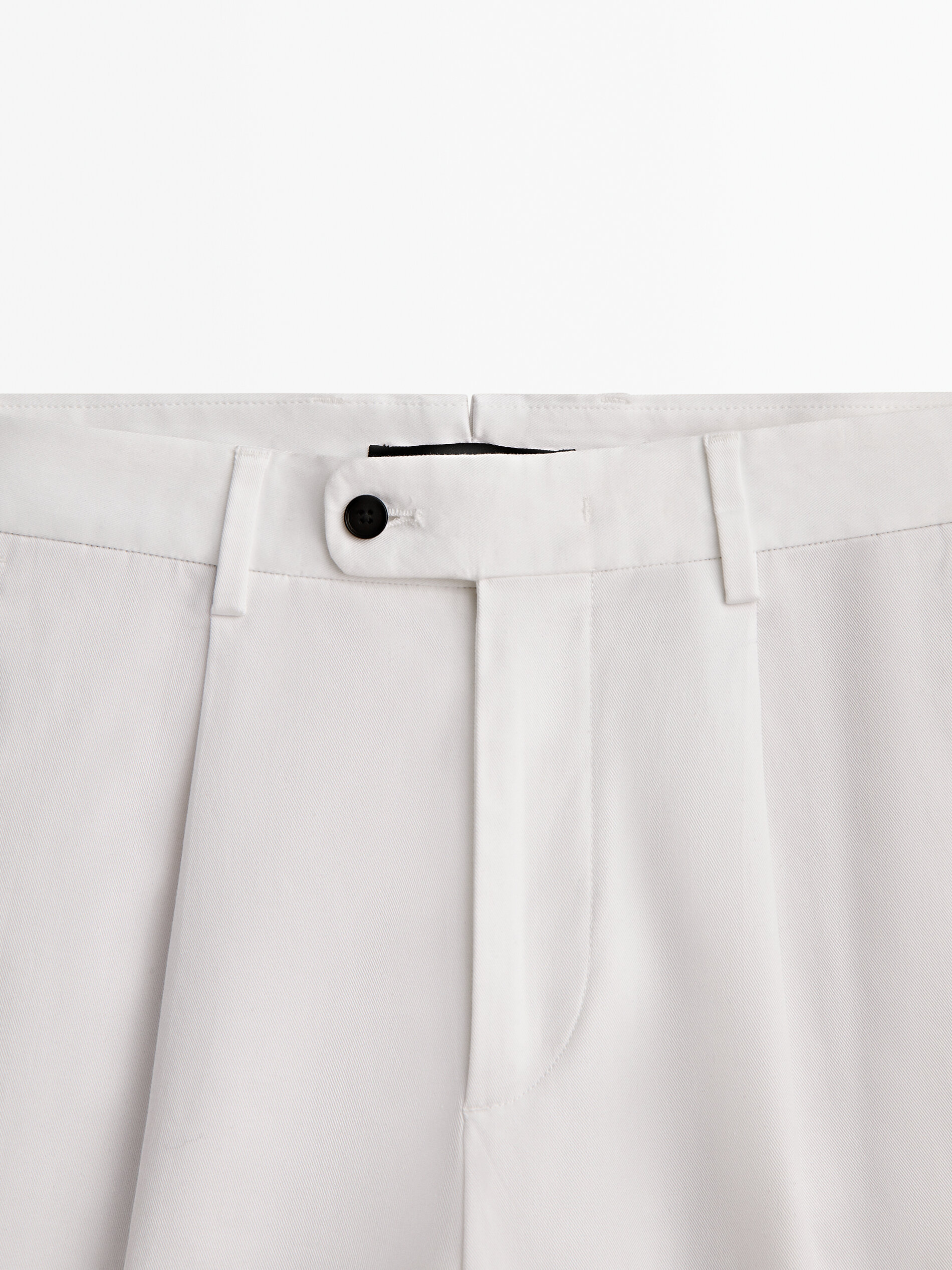 Pantalón pinzas tapered fit -Studio - BLANCO