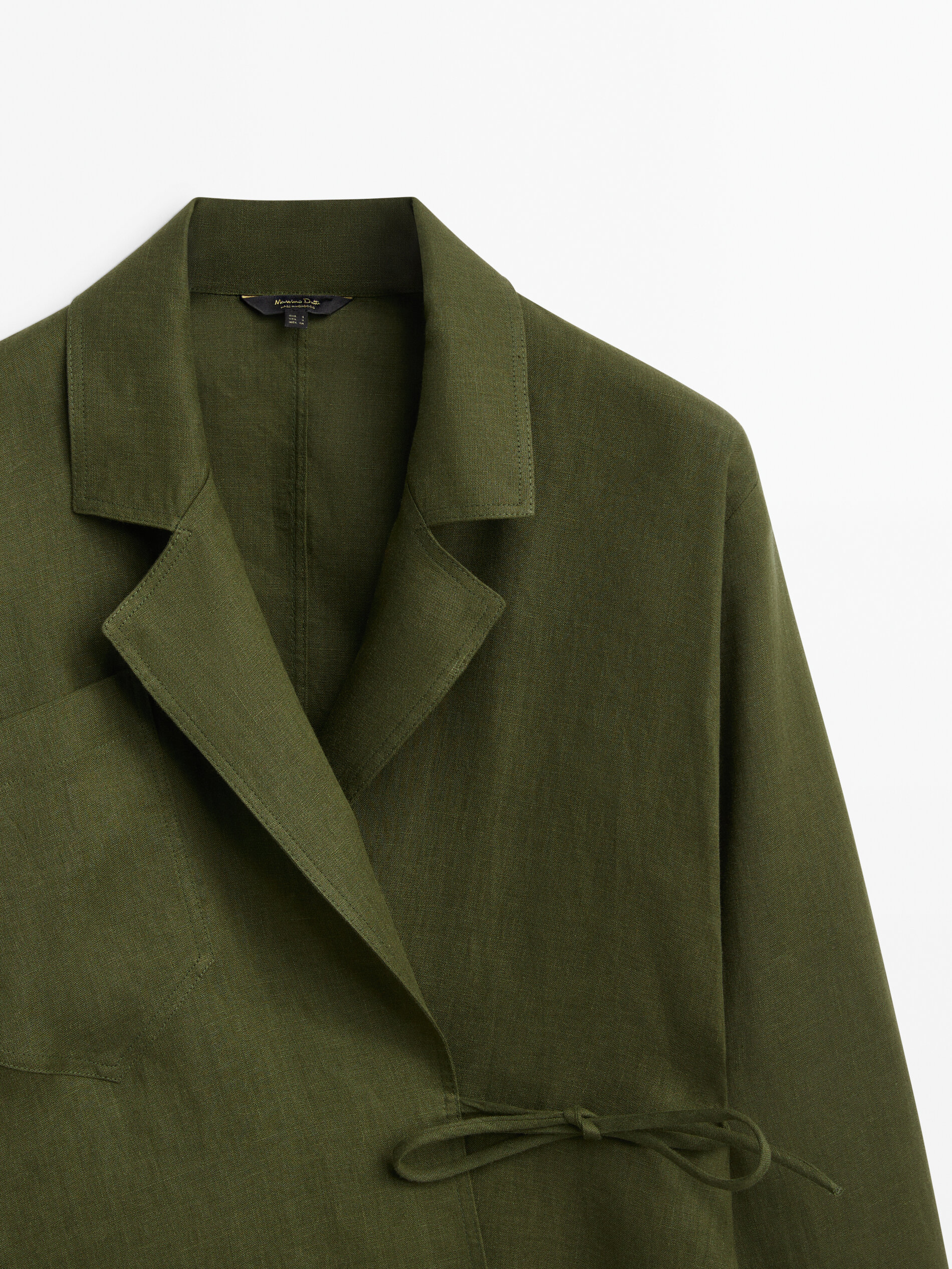 Americana kimono 100% lino - VERDE