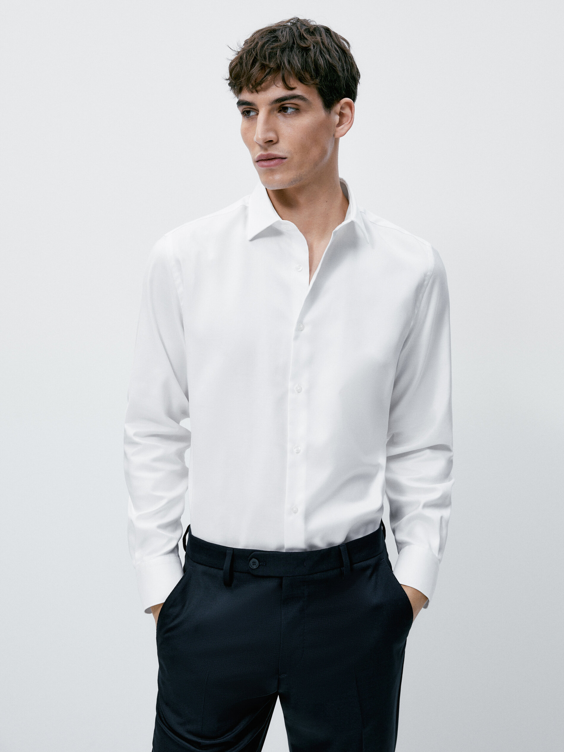 Camisa estructura easy iron slim fit - BLANCO