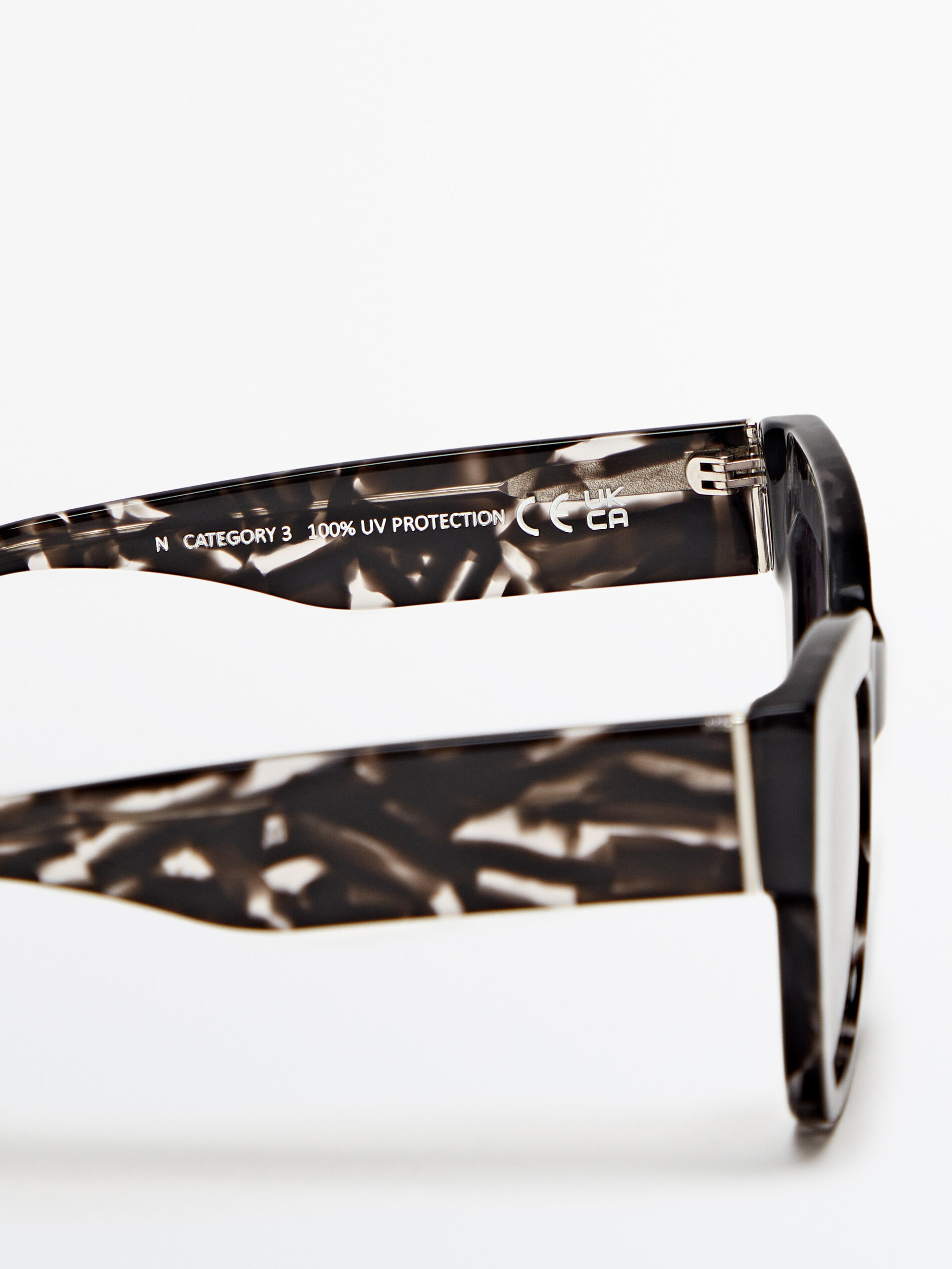 Gafas de sol oversize negras efecto carey - NEGRO