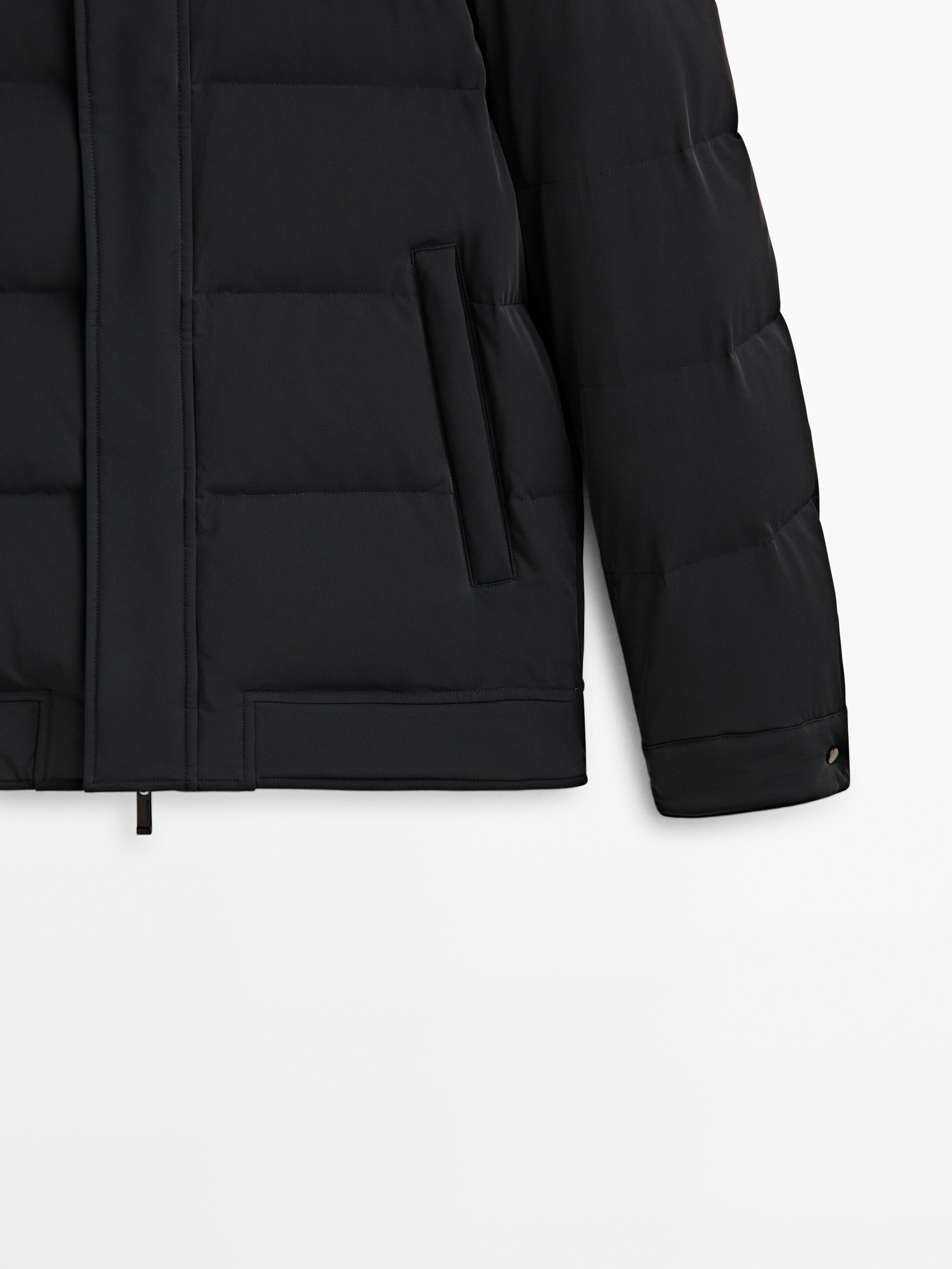 Chaqueta relleno plumón y plumas bi-stretch - AZUL MARINO