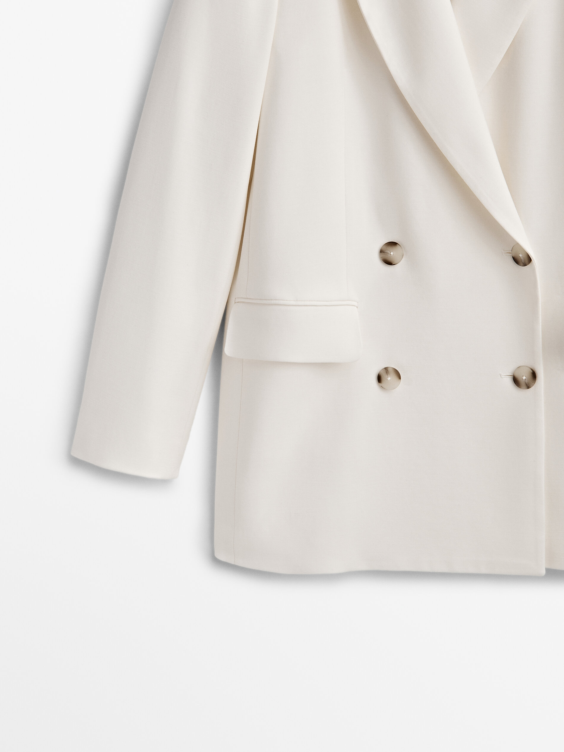 Americana traje cruzada crepe - BLANCO