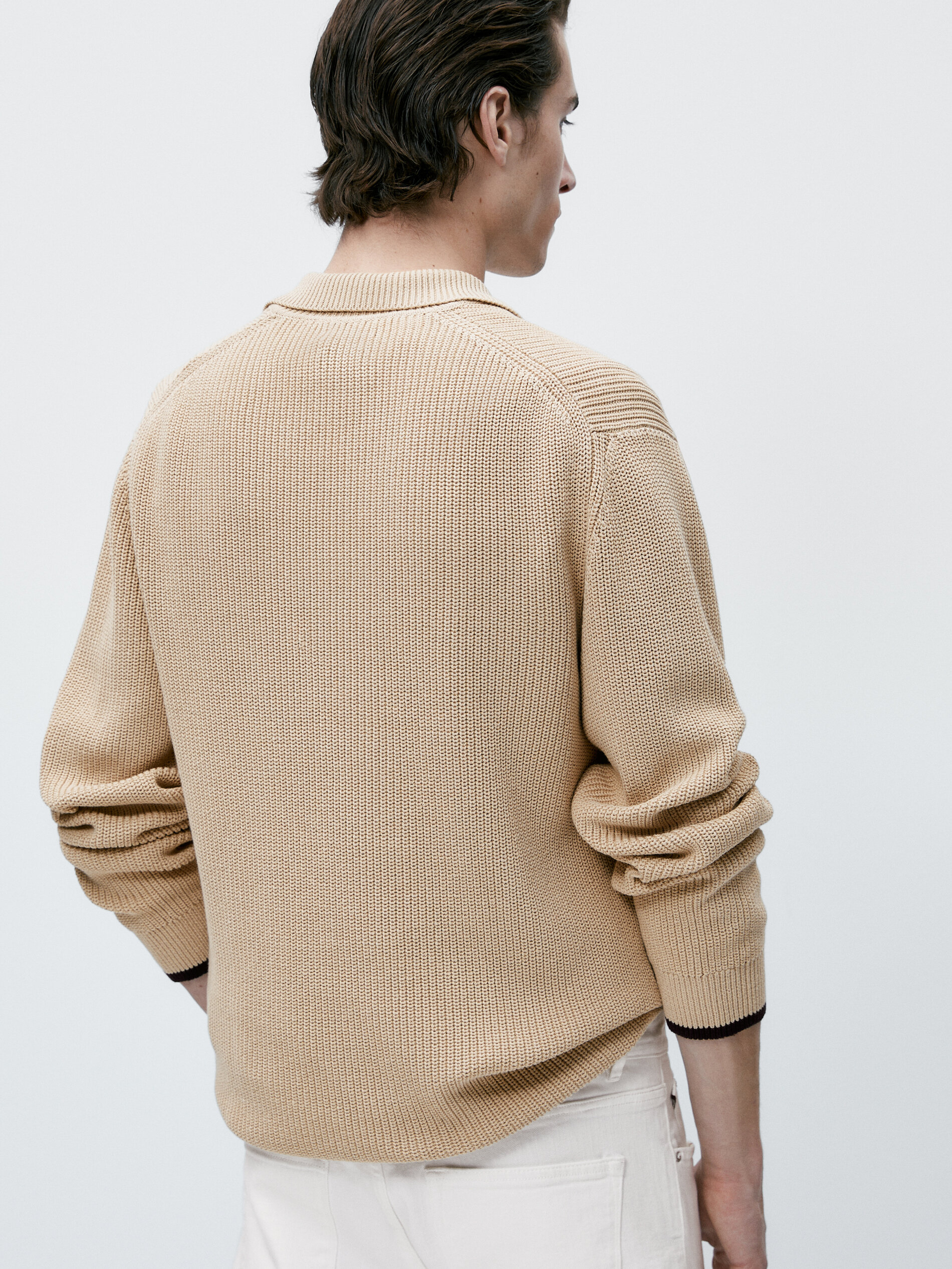 Jersey cuello polo contraste puño - ARENA CLARO