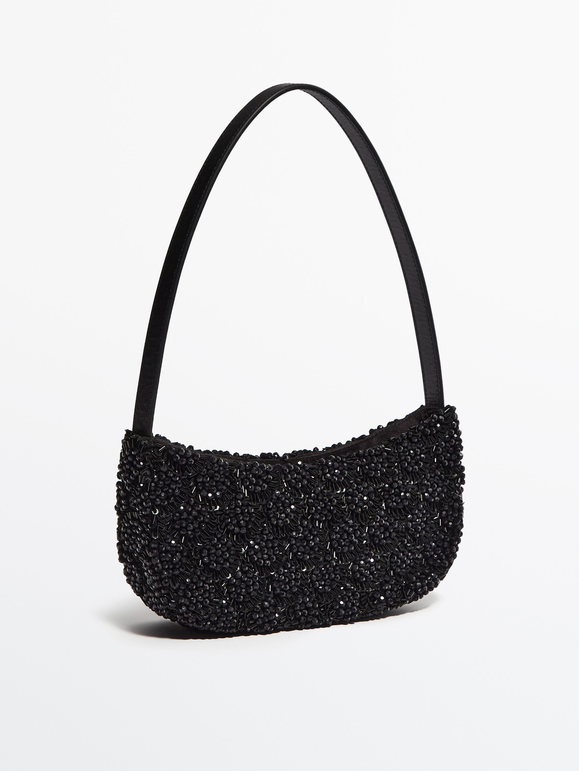 Bolso negro con abalorios -Studio - NEGRO