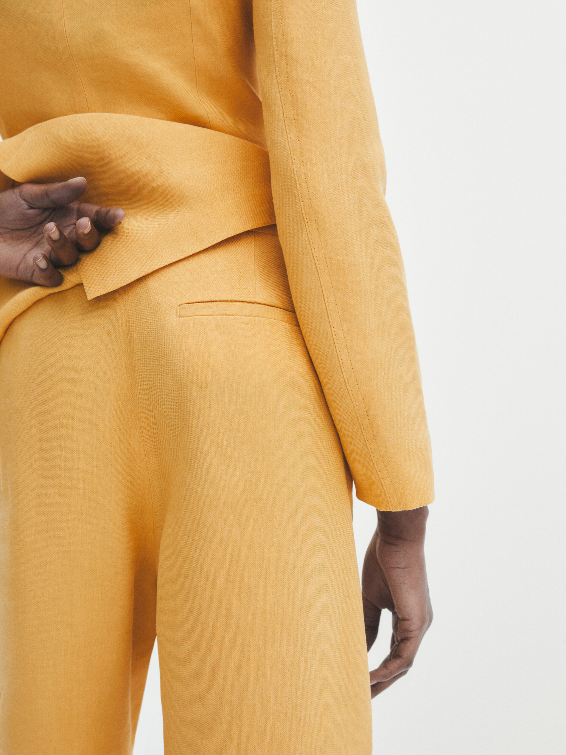 Pantalón traje cropped - AMARILLO MOSTAZA