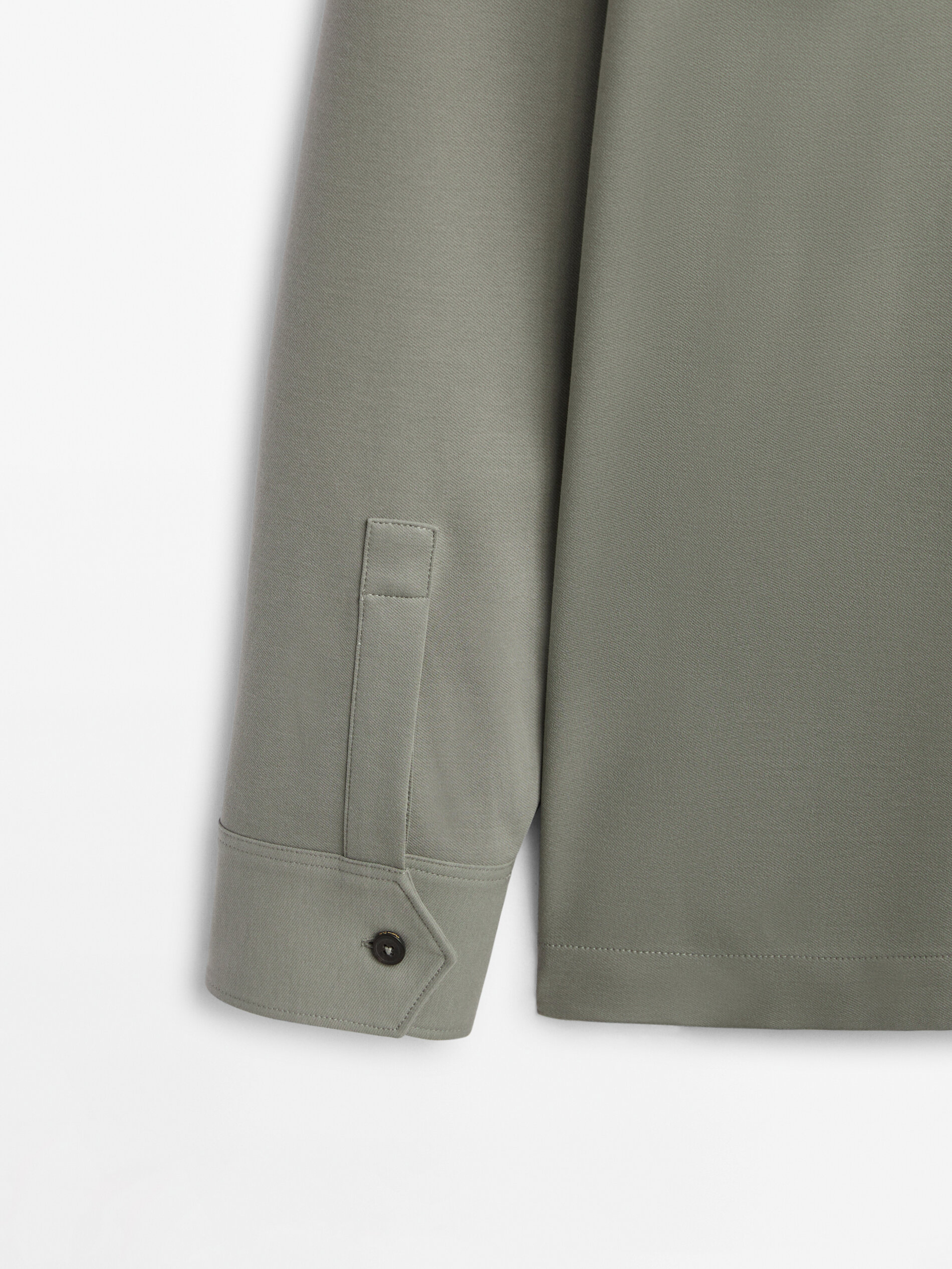 Chaqueta mezcla algodón cremallera - VERDE AGUA