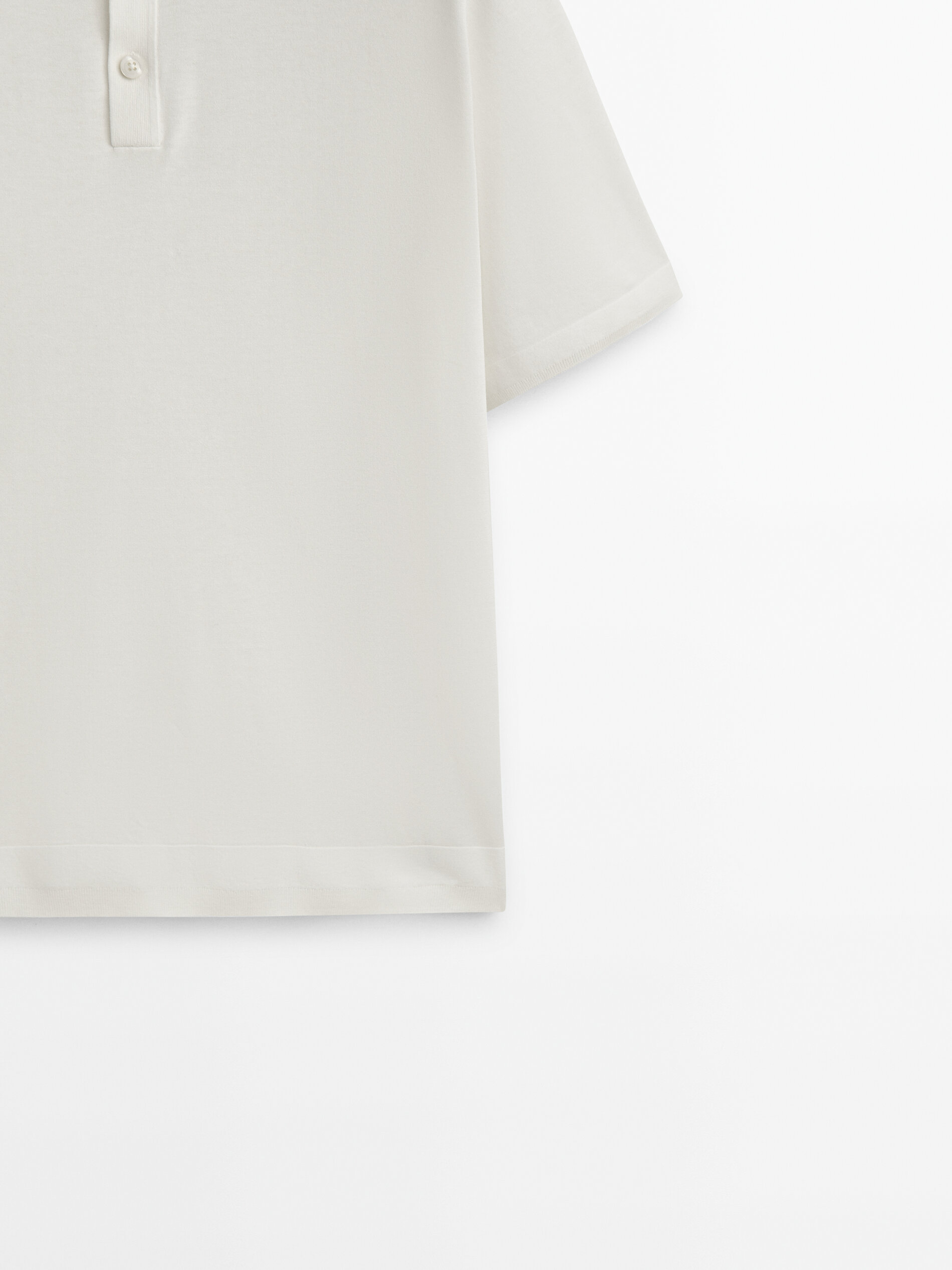 Jersey polo mezcla algodón seda -Studio - BLANCO ROTO