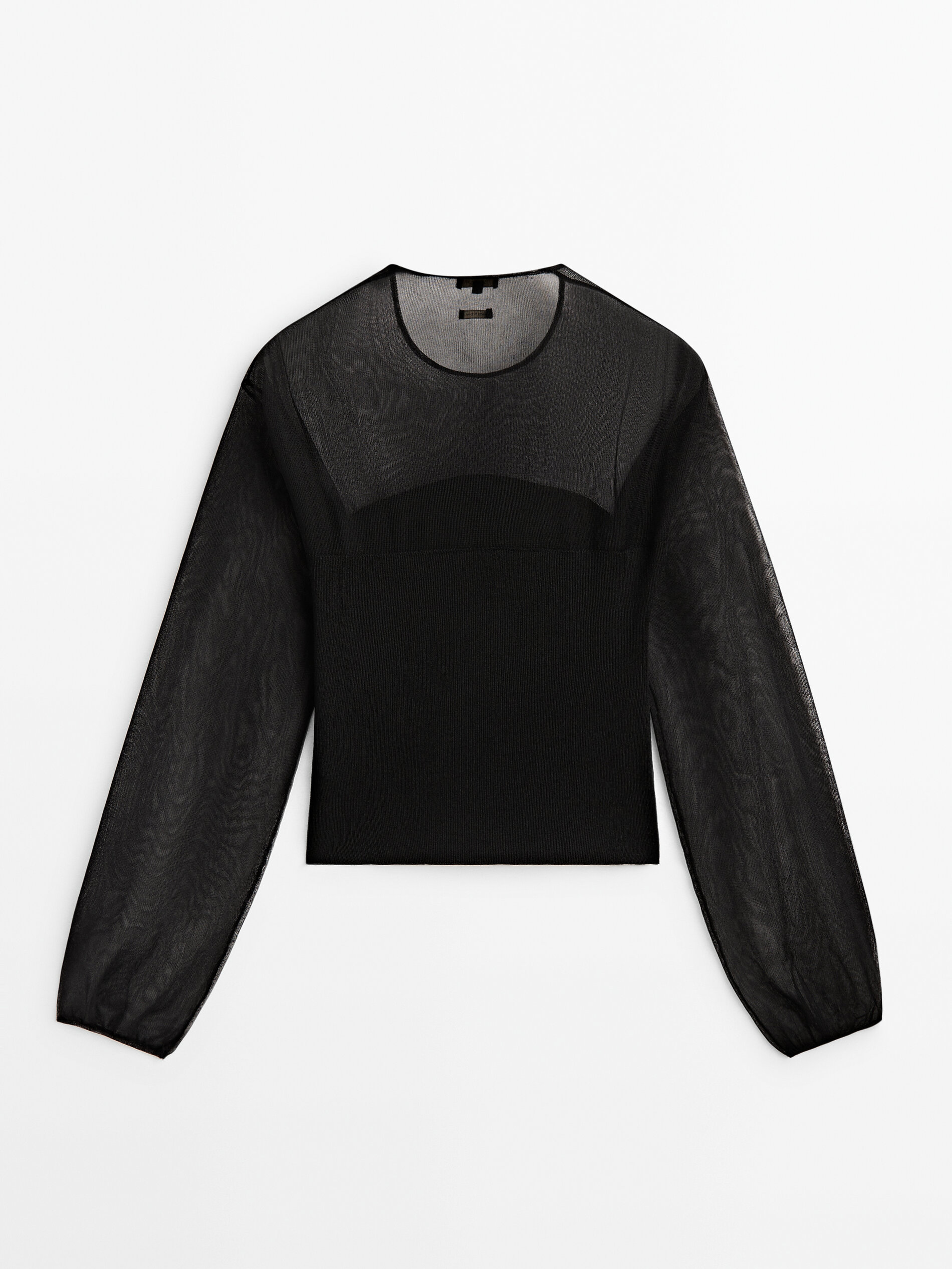 Jersey punto tejido combinado - NEGRO