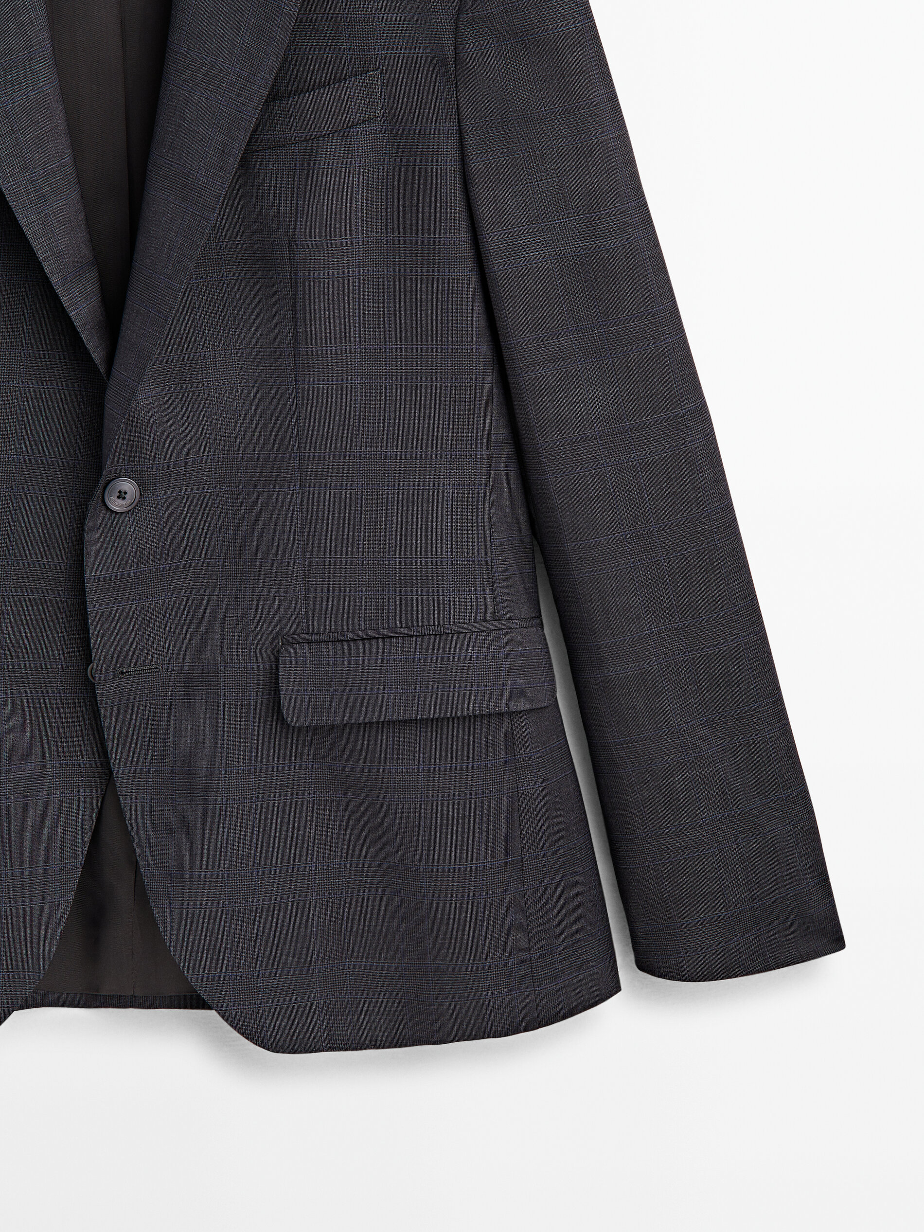 Americana traje lana super 120's cuadros - GRIS