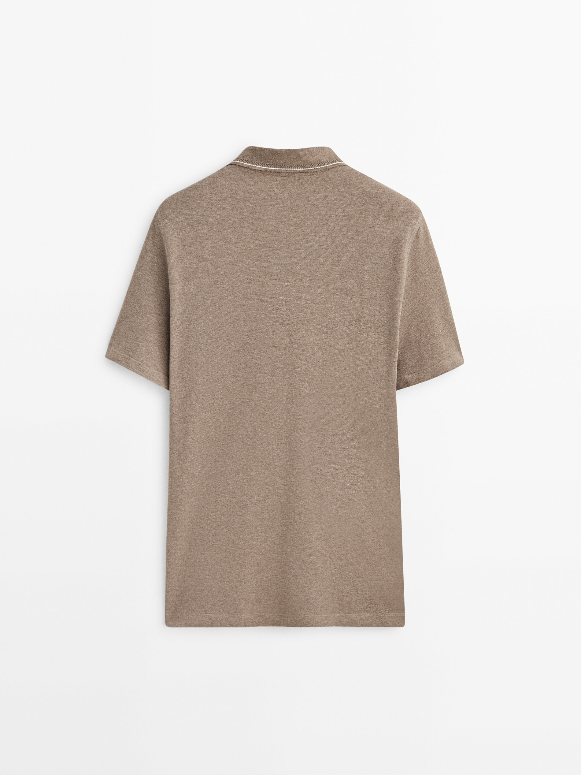 Polo manga corta contraste algodón - VISÓN