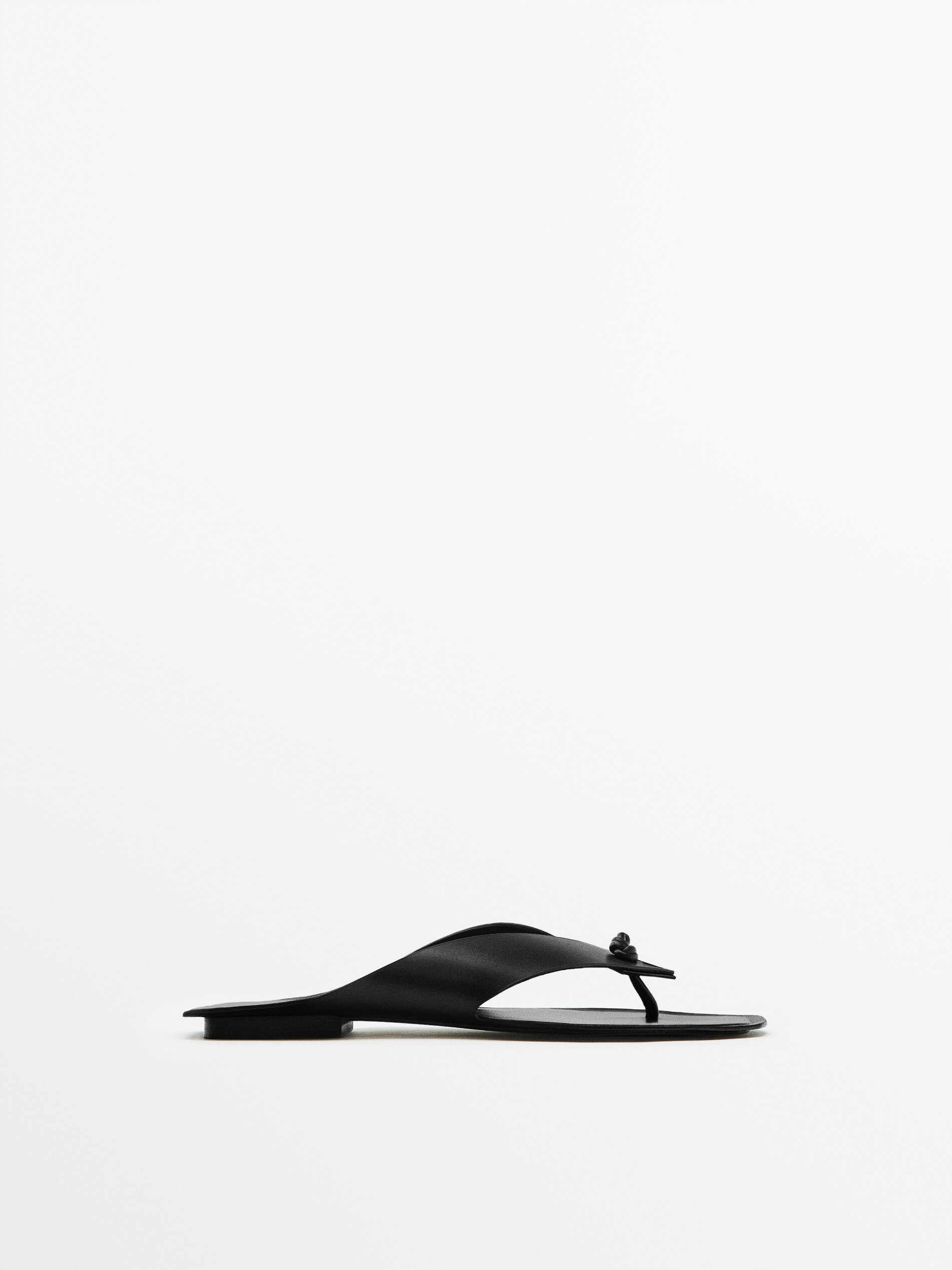 SANDALIA PLANA PIEL LIMITED EDITION - NEGRO