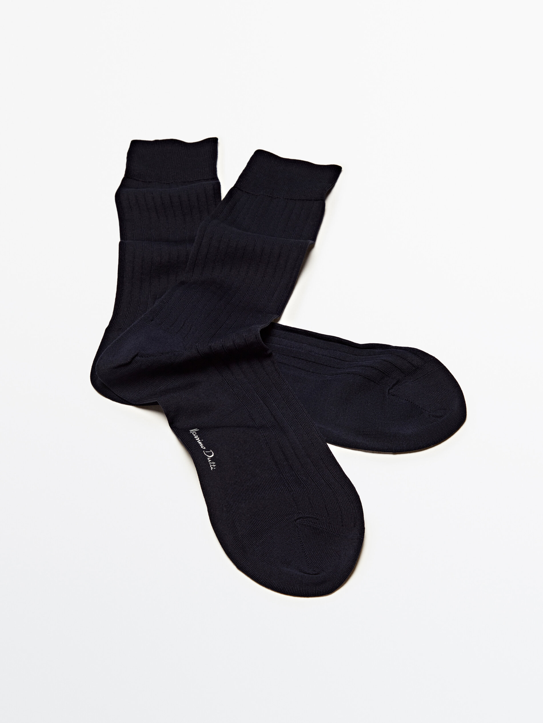 Calcetines canalé hilo de escocia - AZUL MARINO