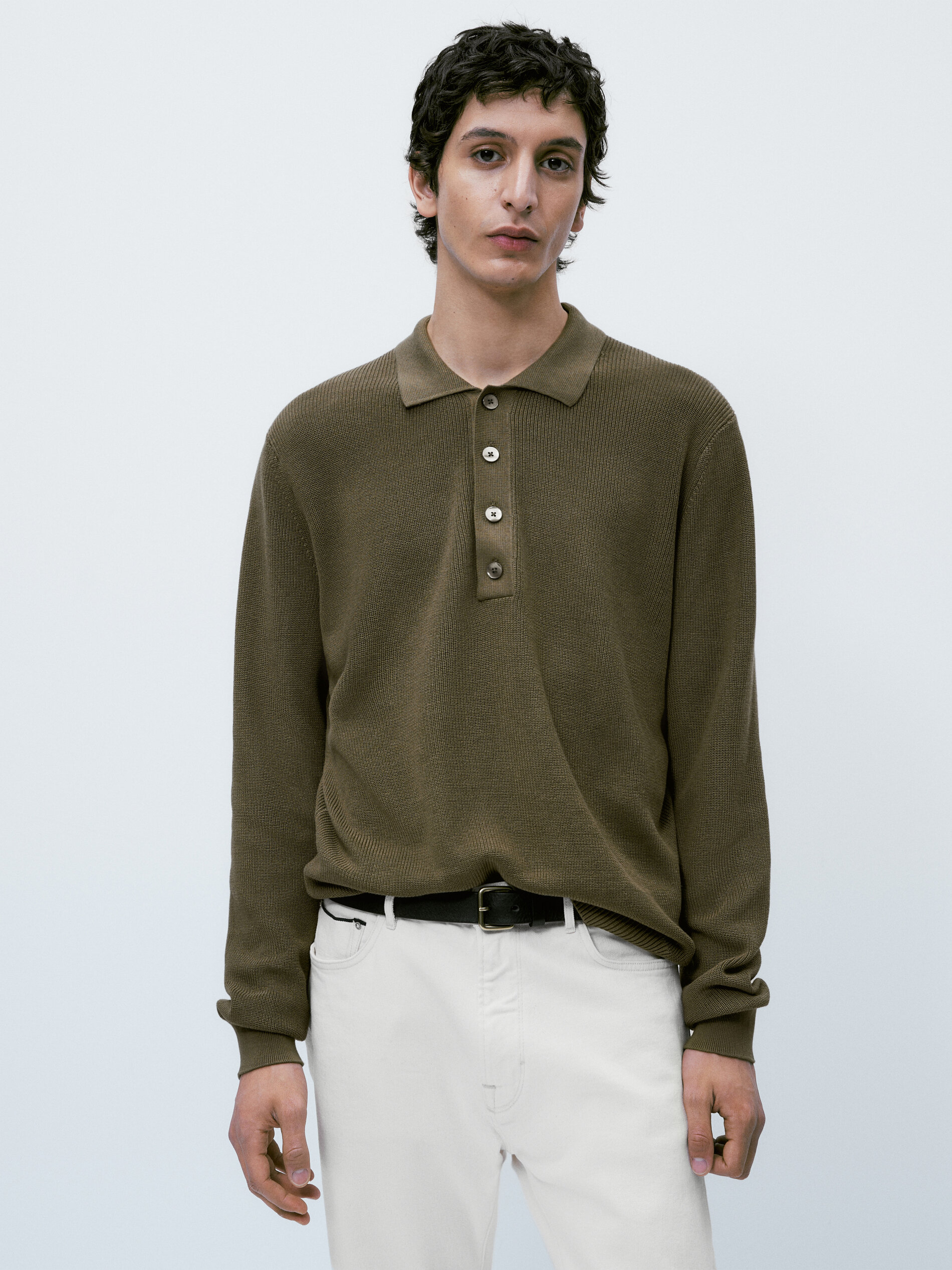 Jersey polo estructura algodón - KAKI CLARO