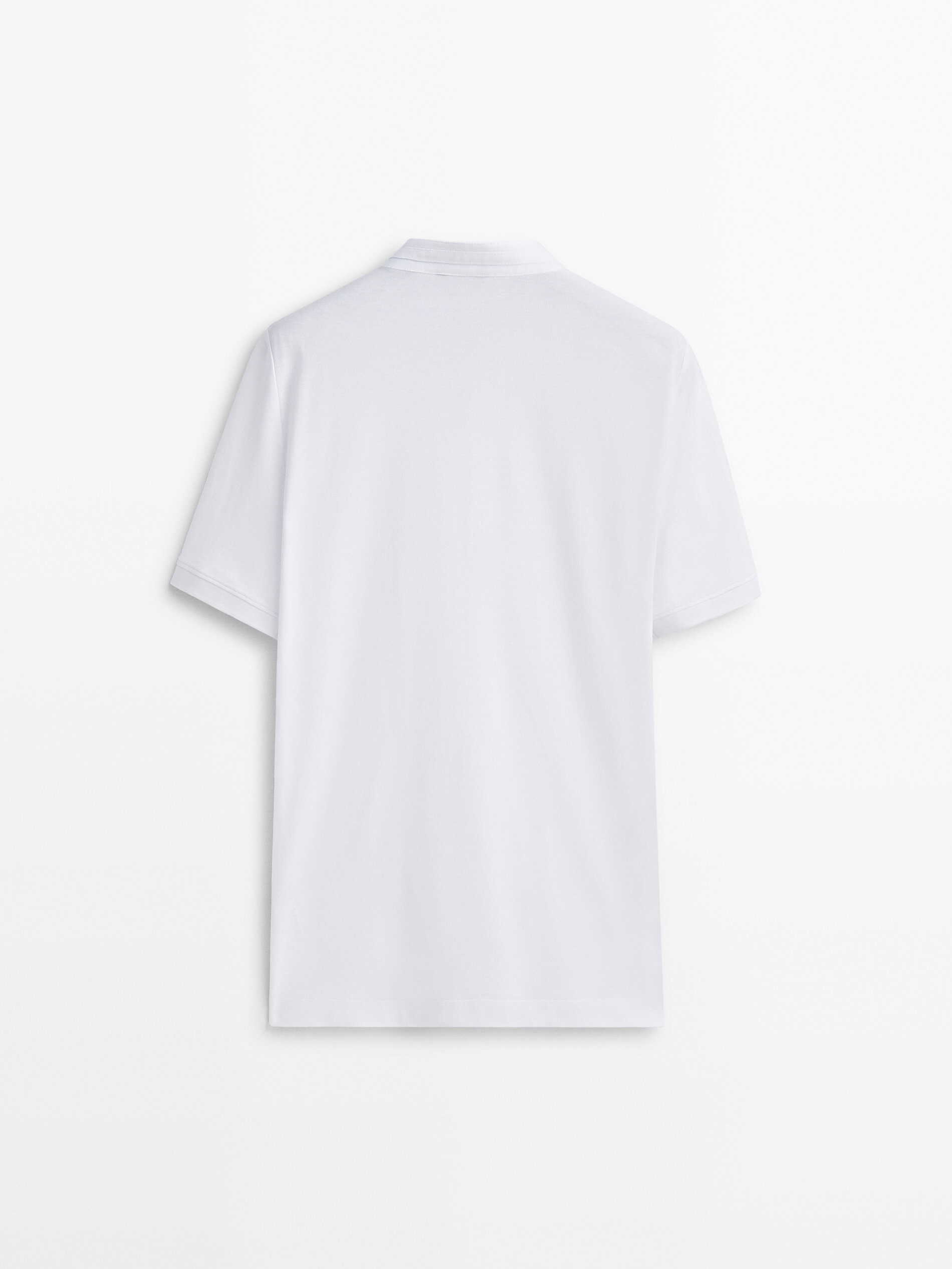 Polo 100% algodón cuello mao - BLANCO