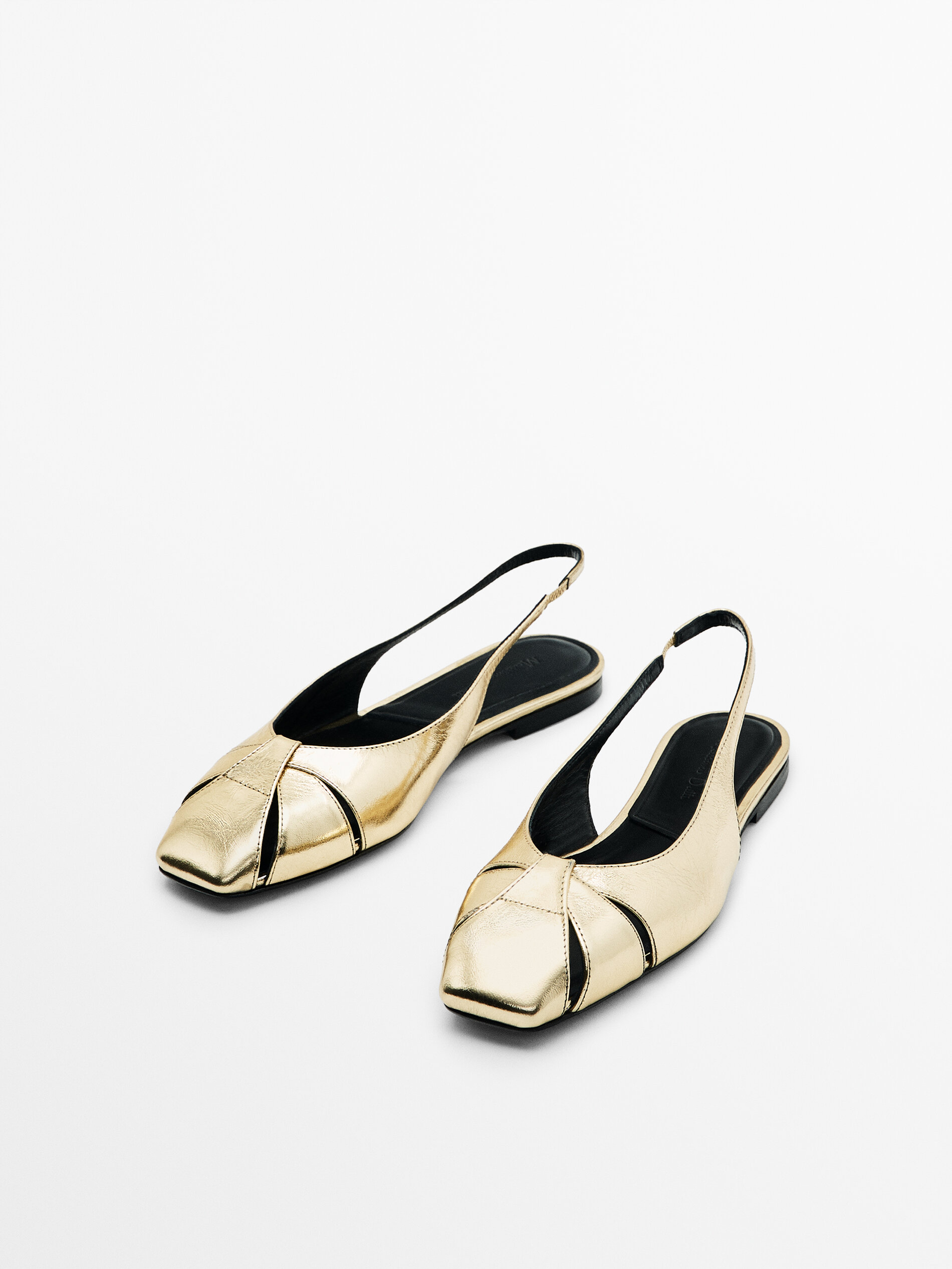 Zapato plano piel destalonado - DORADO