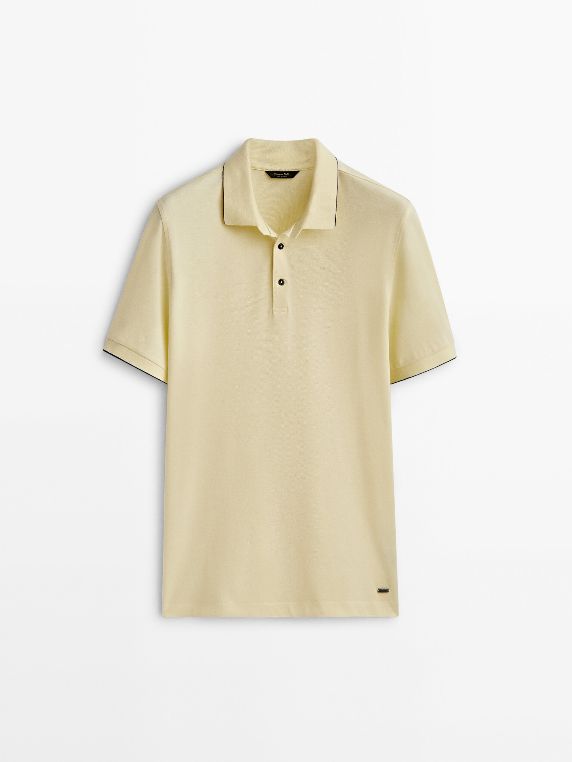 Polo piqué 100 % algodón contraste - AMARILLO