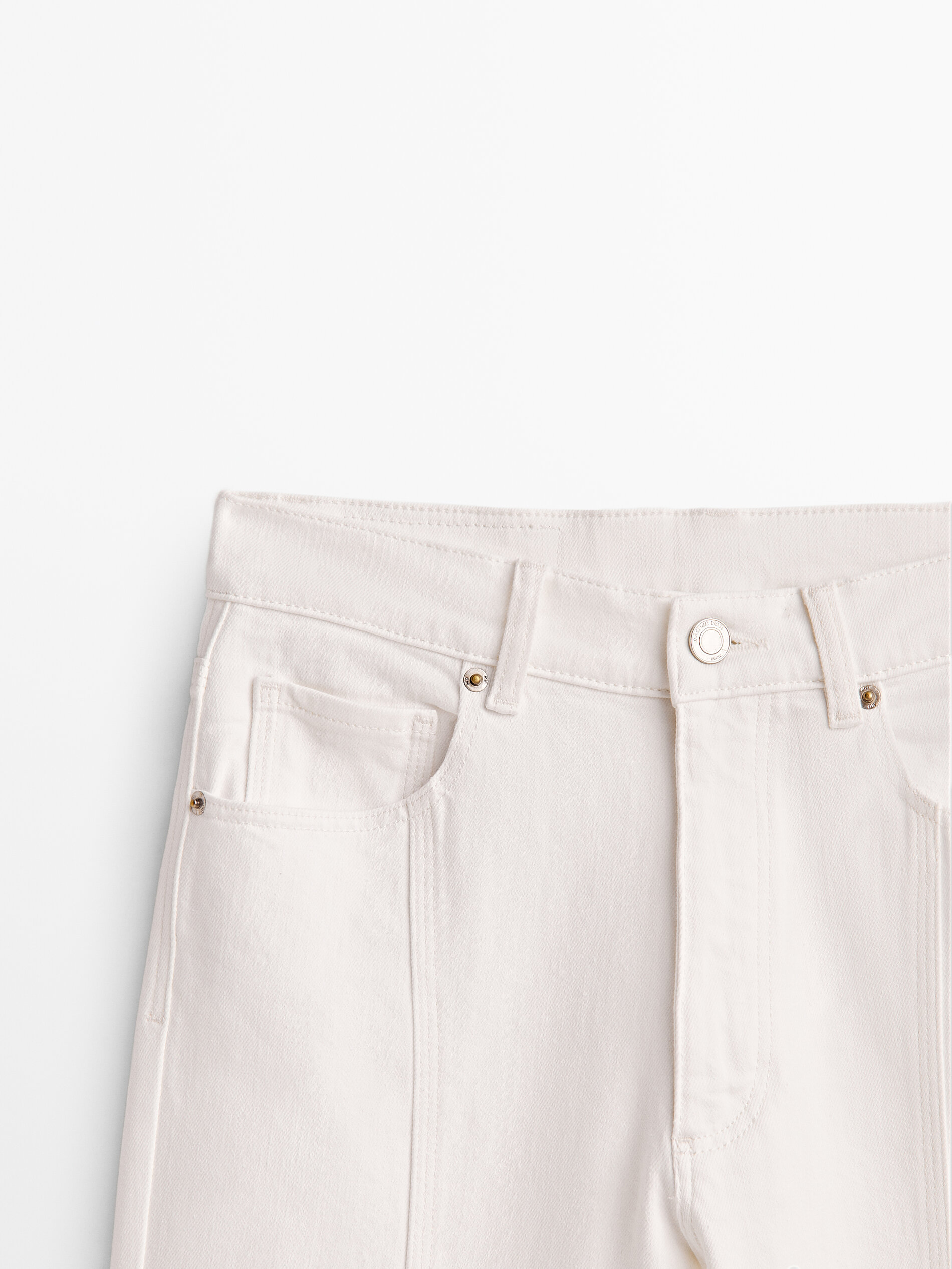 Pantalón vaquero tiro alto flare - CRUDO