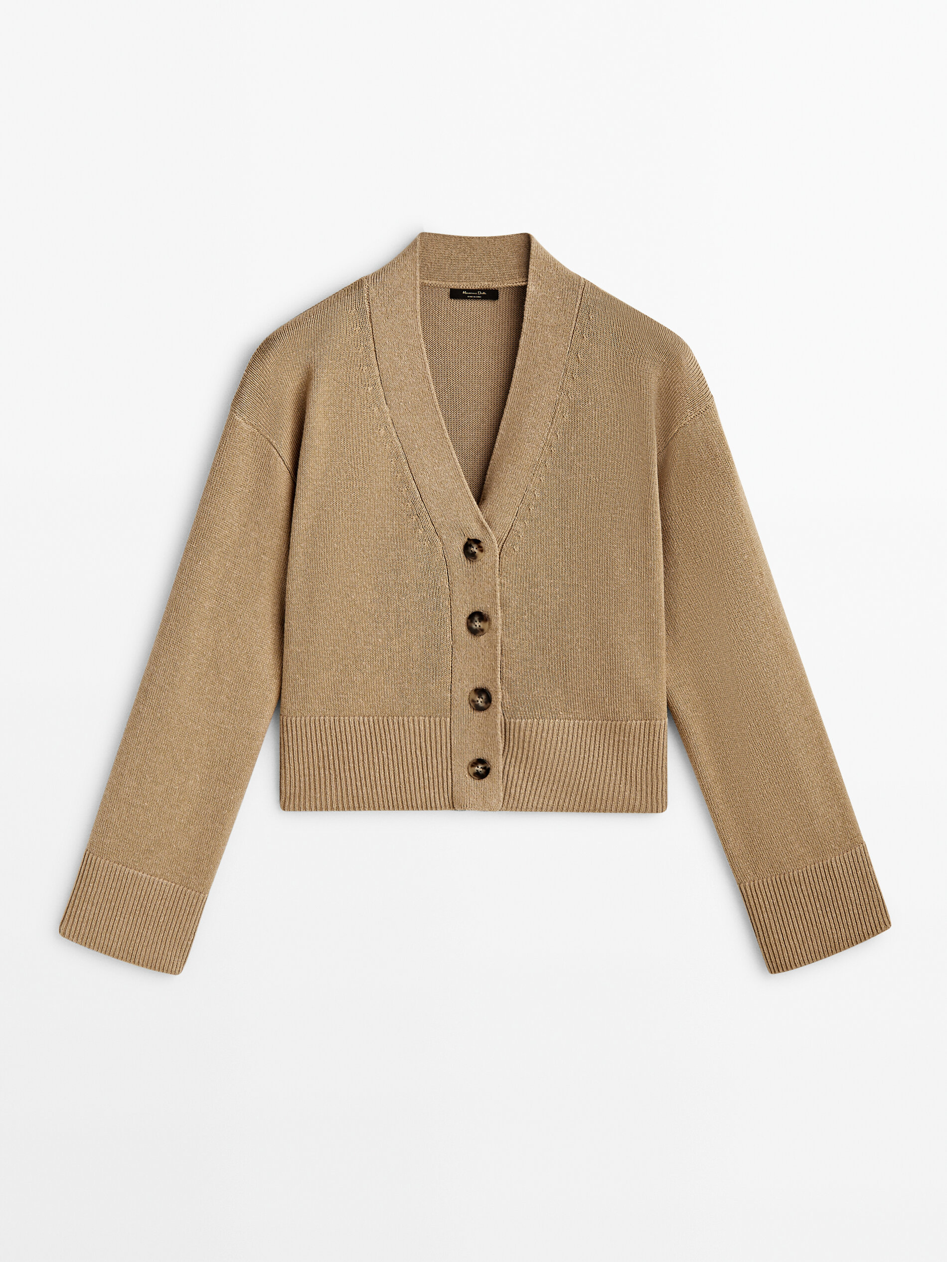 Cárdigan de punto cuello pico botones - Lavado