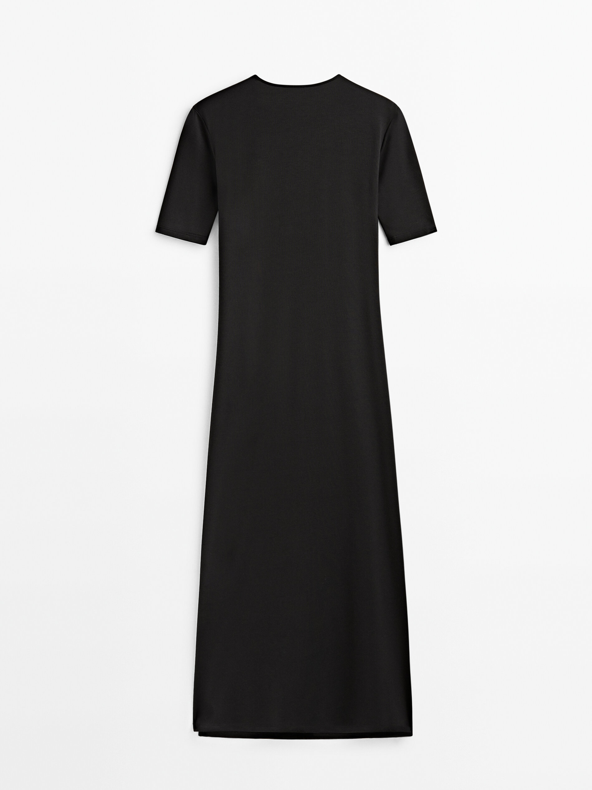 Vestido negro detalle argolla - NEGRO