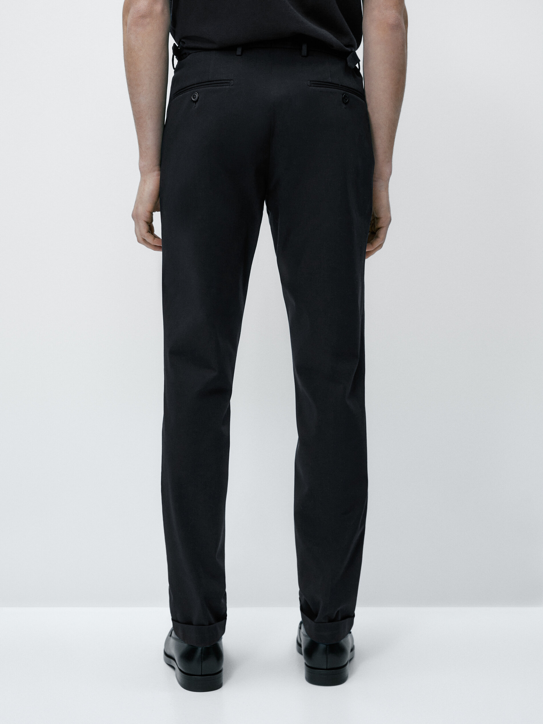 Pantalón vestir mezcla algodón bi-stretch - AZUL MARINO