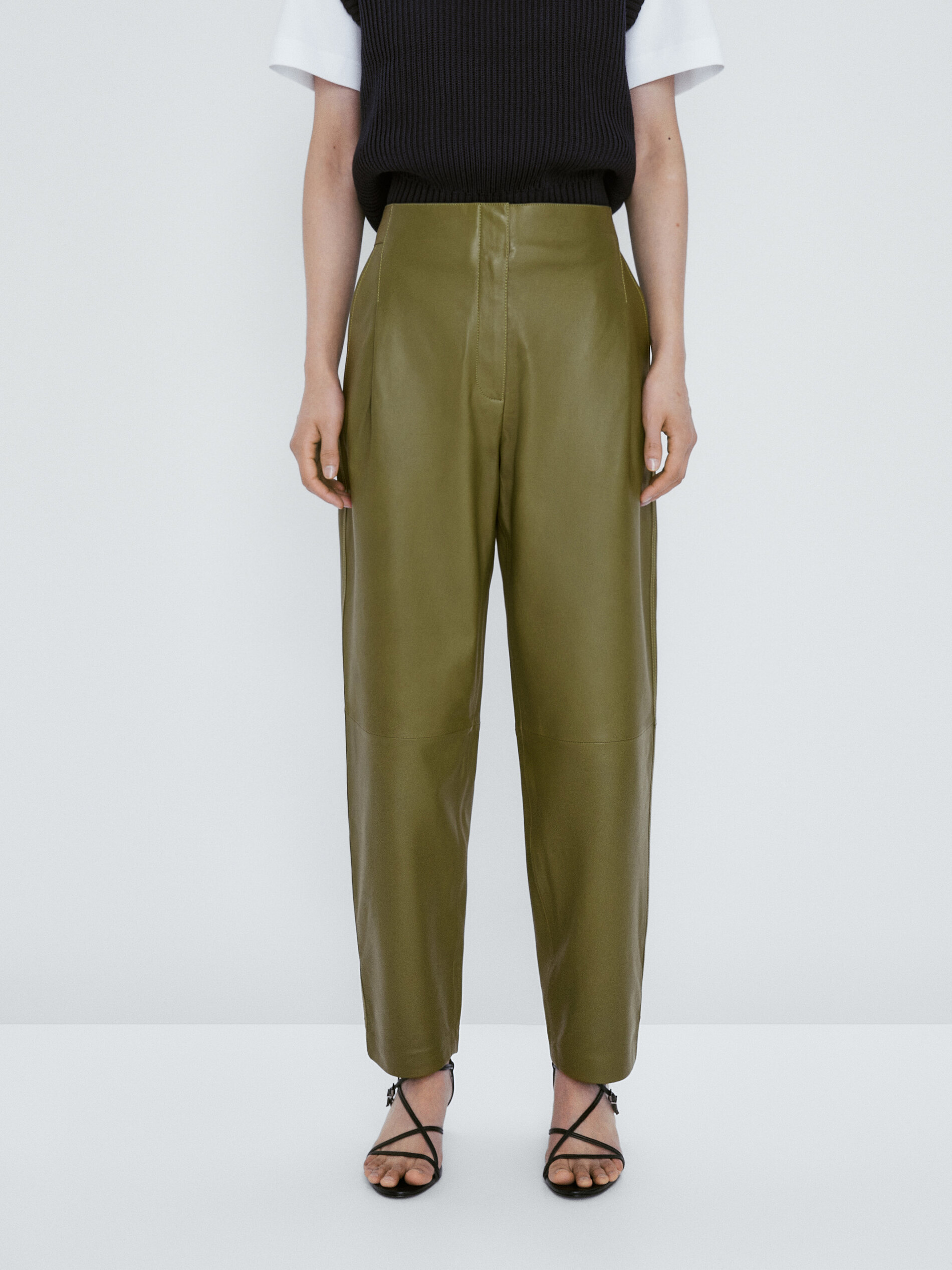 Pantalón piel napa - VERDE