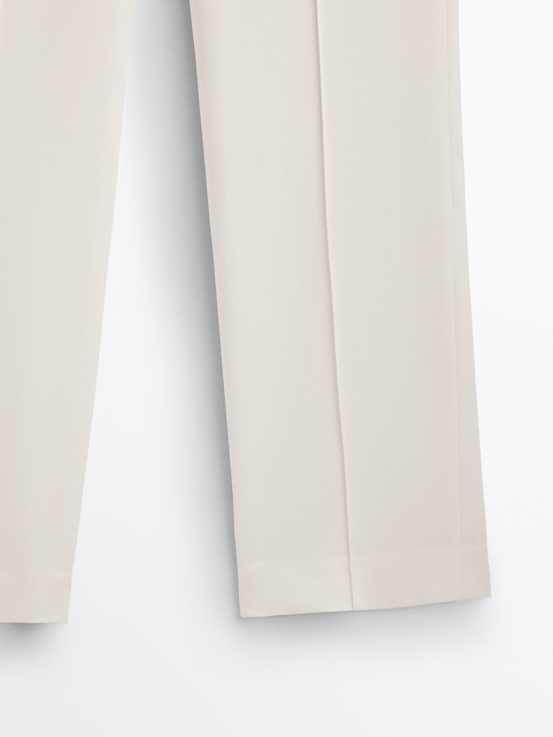 Pantalón traje crepe - BLANCO