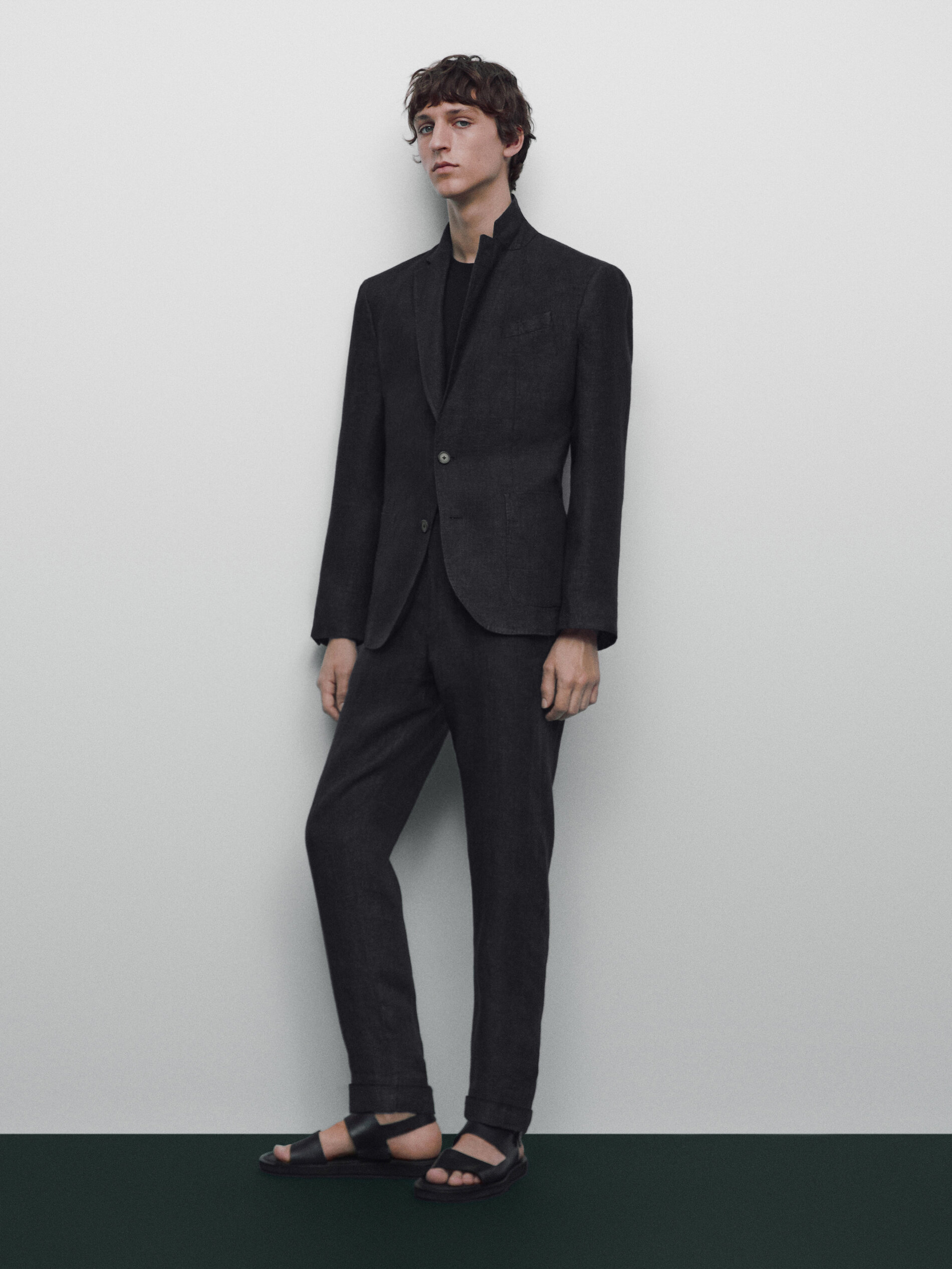 Pantalón traje lino estructura Limited edition - AZUL MARINO